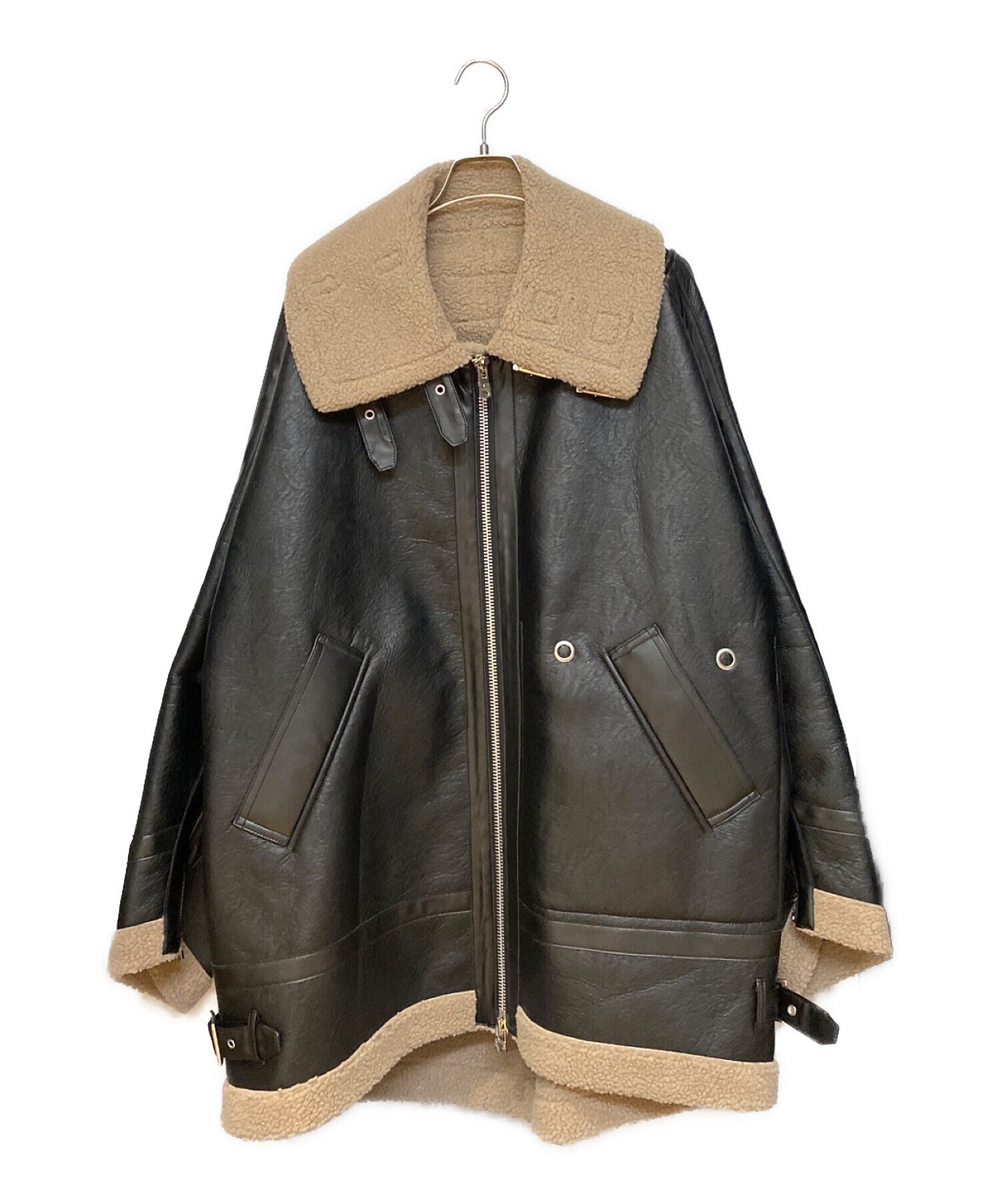 [Pre-owned] TAKAHIROMIYASHITA TheSoloIst. 22AW Double-zip balloon-shaped  faux-mouton flight jacket sj.0013AW22