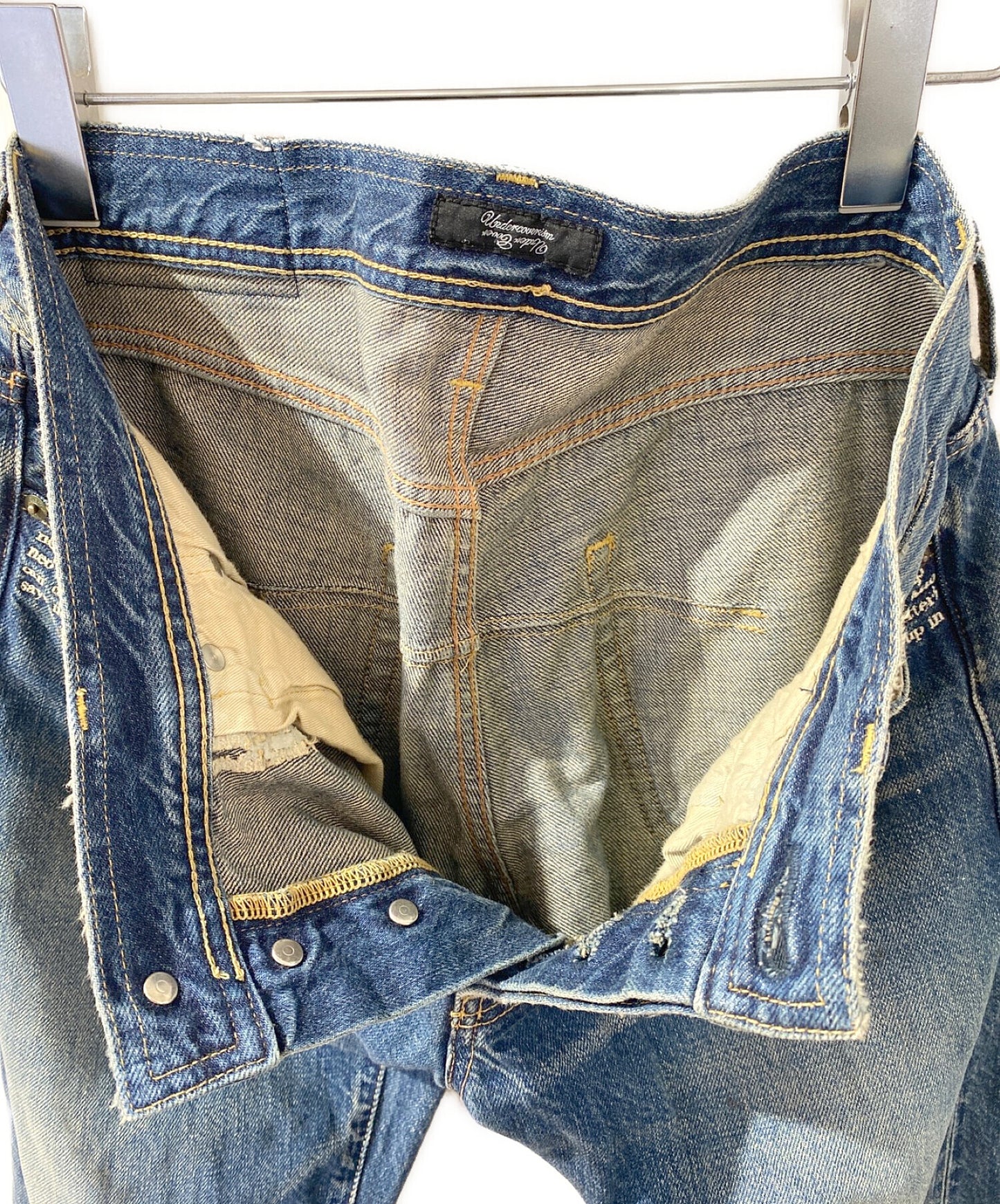 Patti Smith 가사 자수 수리 데님 바지 C4521