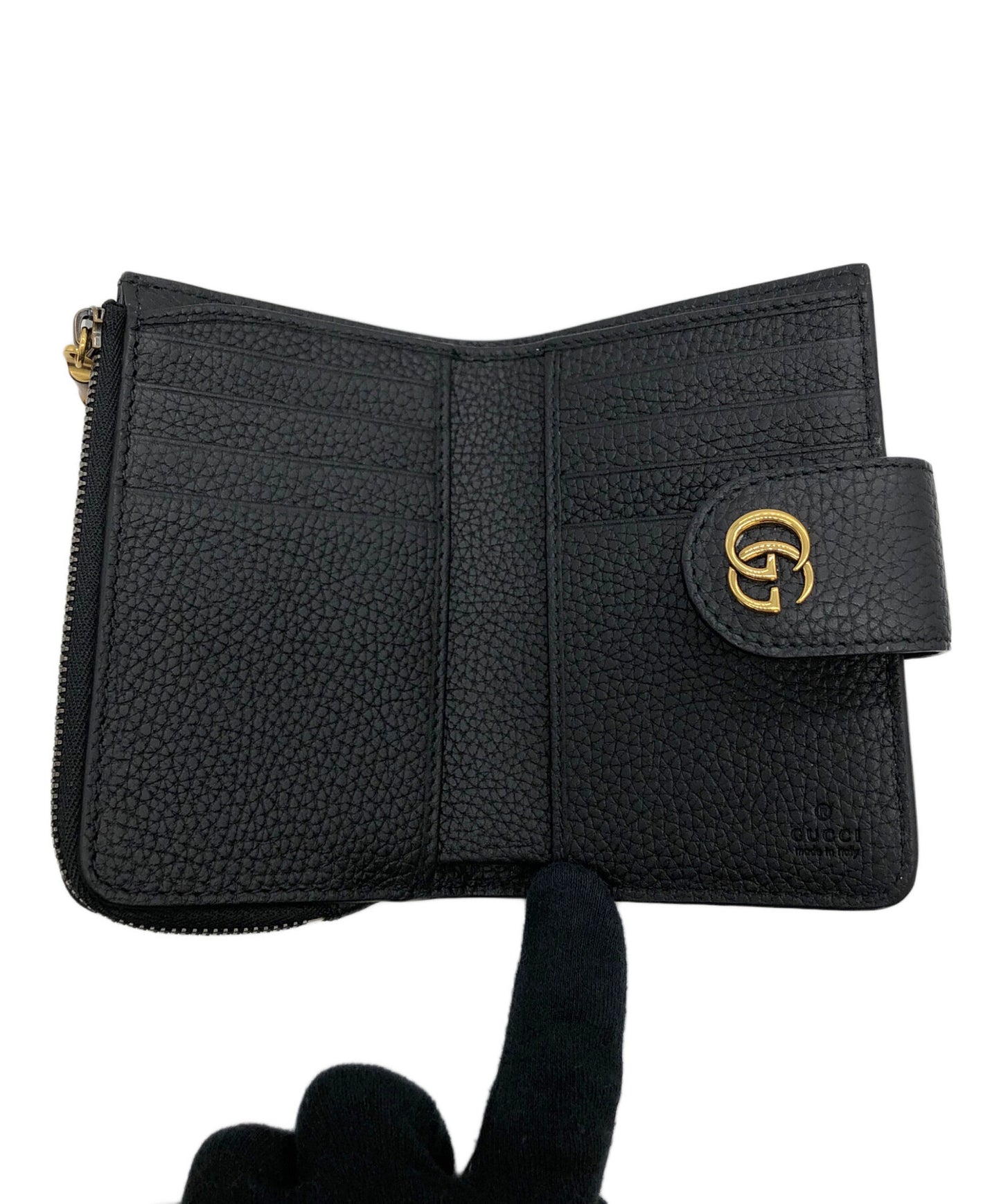 [Pre-owned] GUCCI Double G medium wallet with bamboo 739498