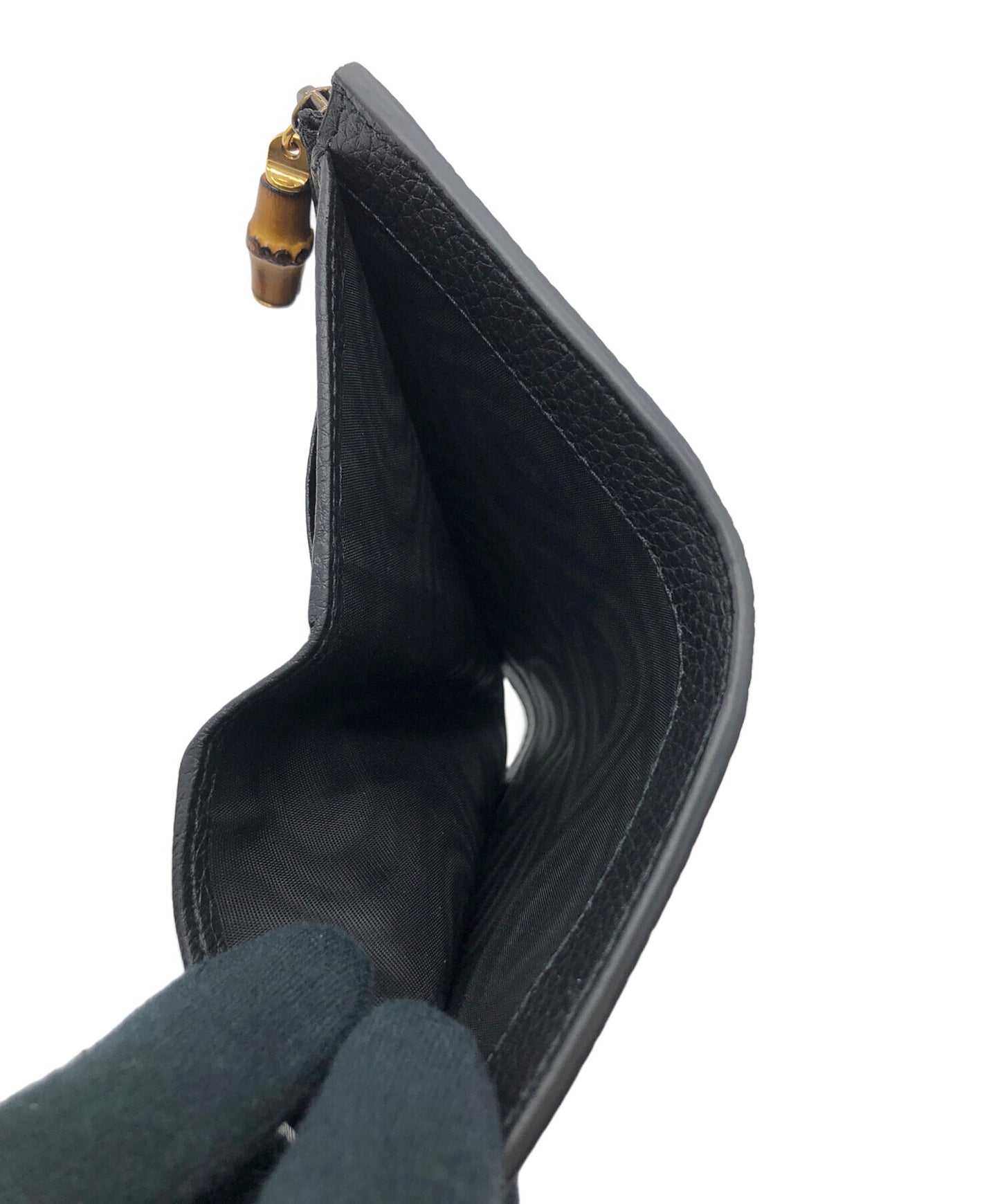 [Pre-owned] GUCCI Double G medium wallet with bamboo 739498