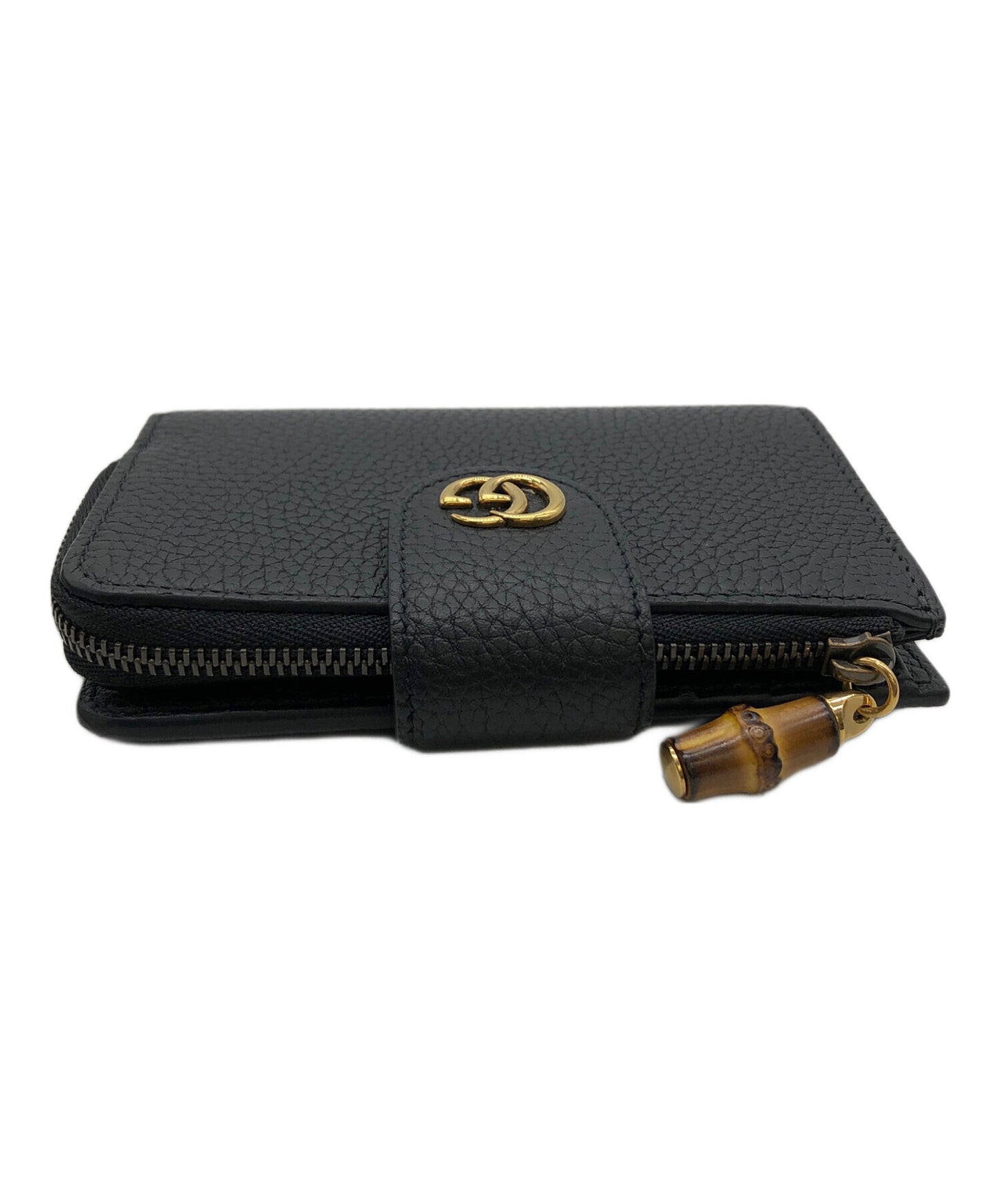 [Pre-owned] GUCCI Double G medium wallet with bamboo 739498