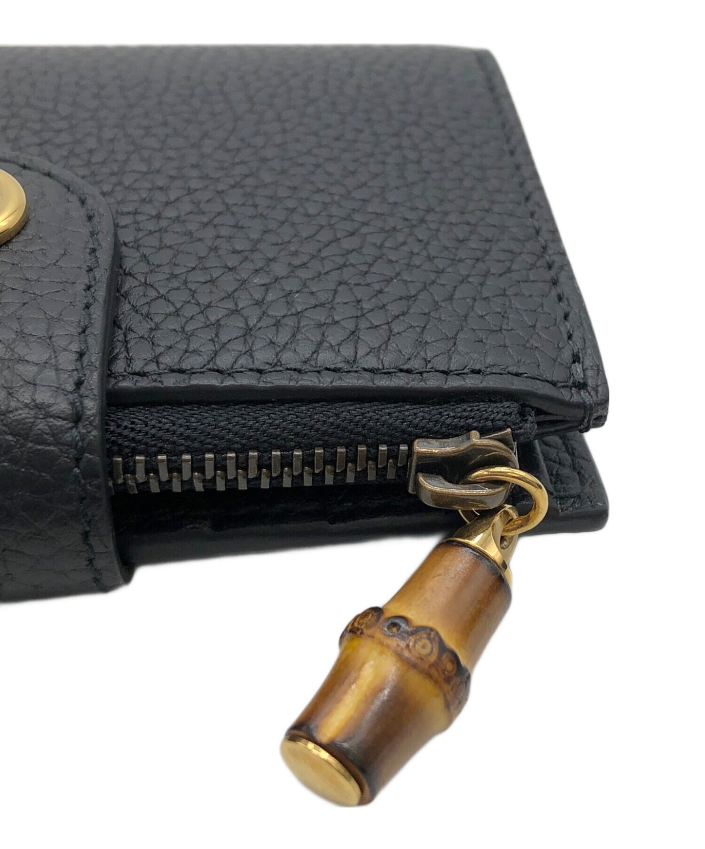 [Pre-owned] GUCCI Double G medium wallet with bamboo 739498