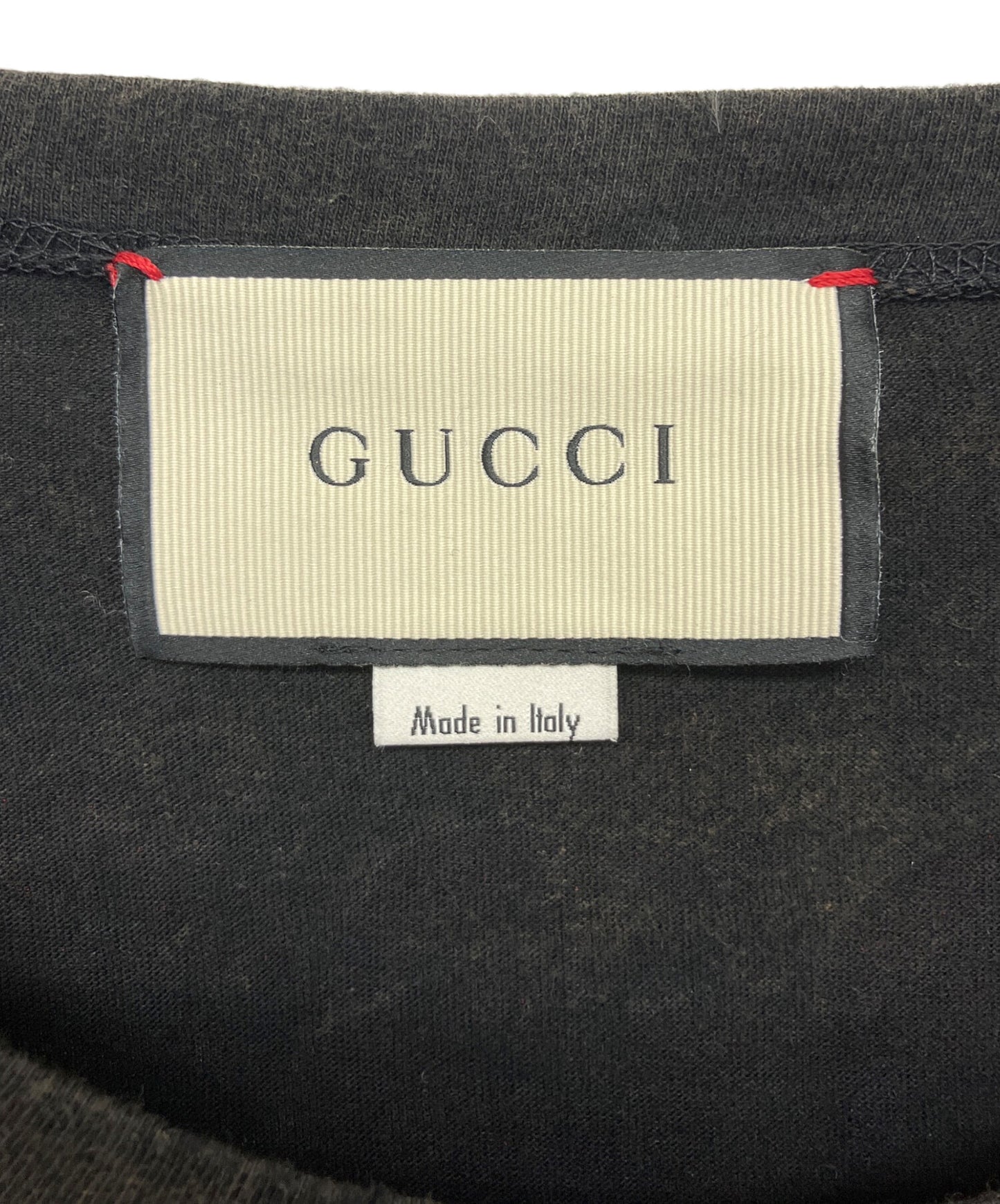 [Pre-owned] GUCCI Angry Cat Embroidery Double-Sided Print Vintage Finish Short-Sleeved Cut and Sewn 442670X5U16
