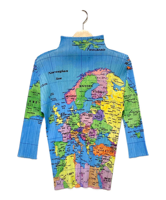 [Pre-owned] PLEATS PLEASE Pleated cut-and-sew with world map pattern PP81-JK593