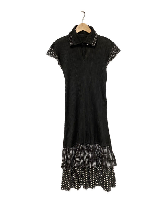 [Pre-owned] PLEATS PLEASE Dot Switch Pleated Dress PP43-JH674