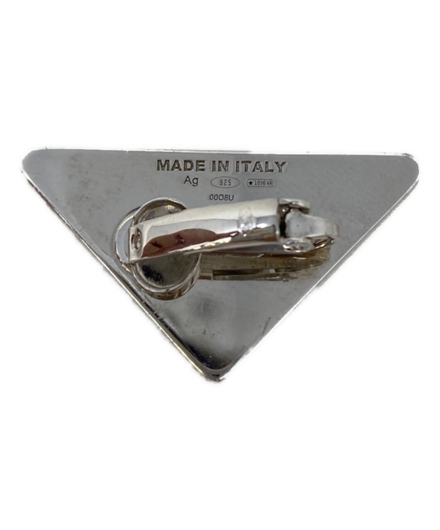 [Pre-owned] PRADA Triangle Logo Earrings