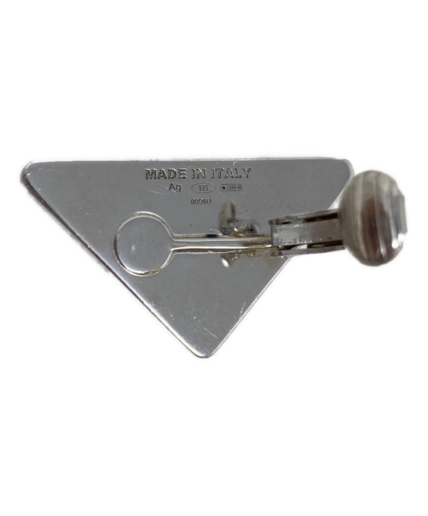 [Pre-owned] PRADA Triangle Logo Earrings