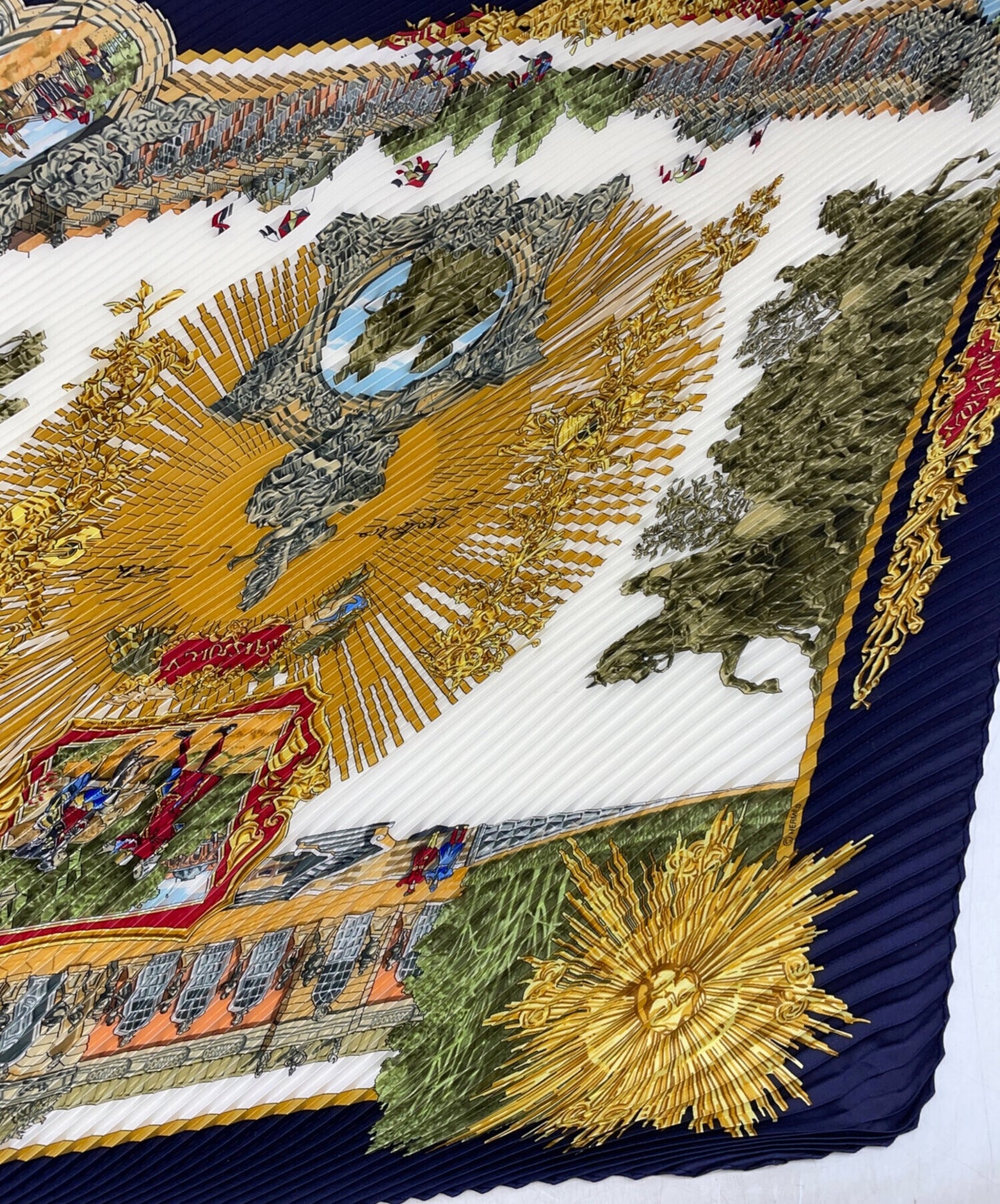 [Pre-owned] HERMES pleated scarf