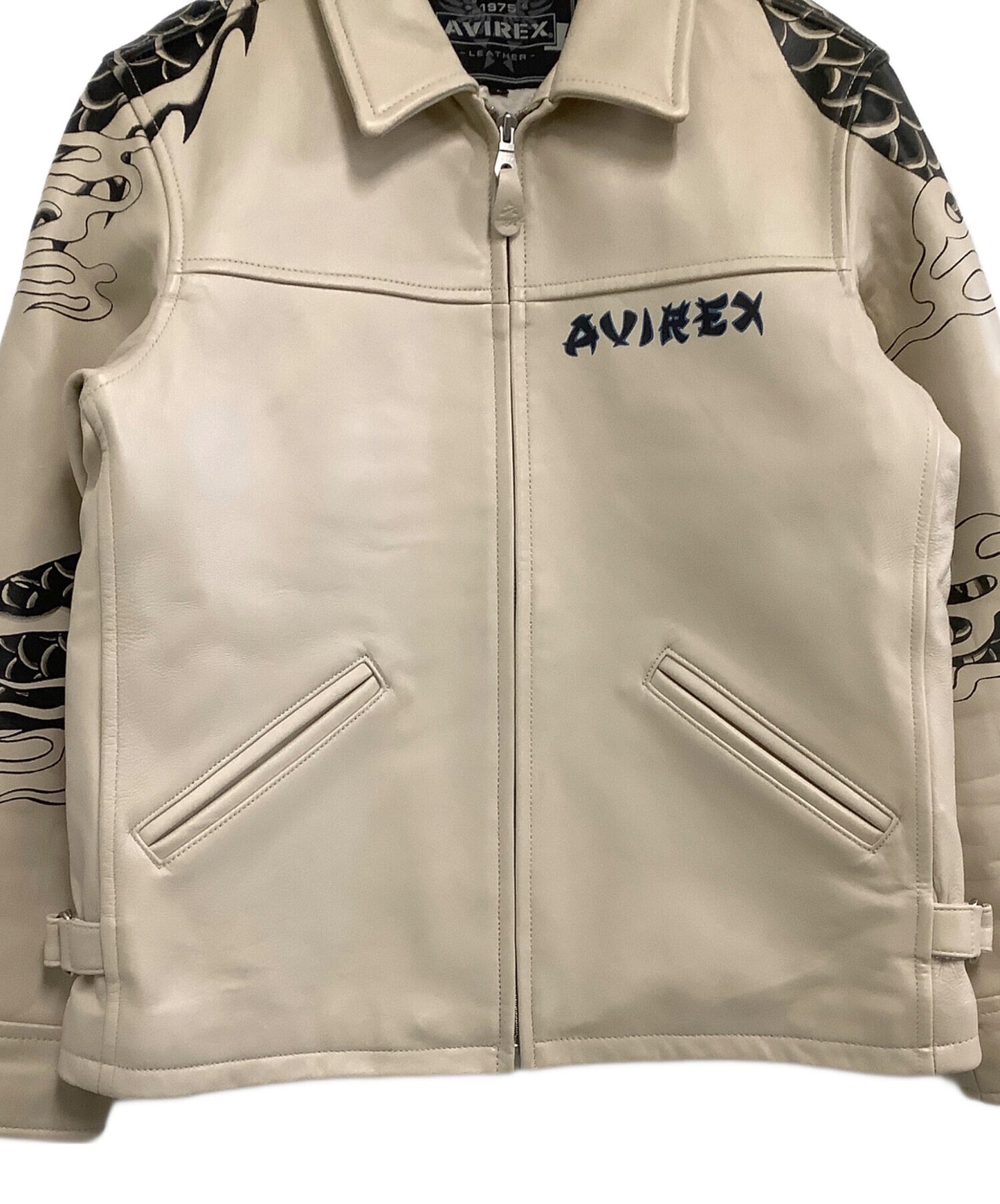 [Pre-owned] AVIREX Leather jacket DRAGON&SNAKE TRACKER JACKET 6121042