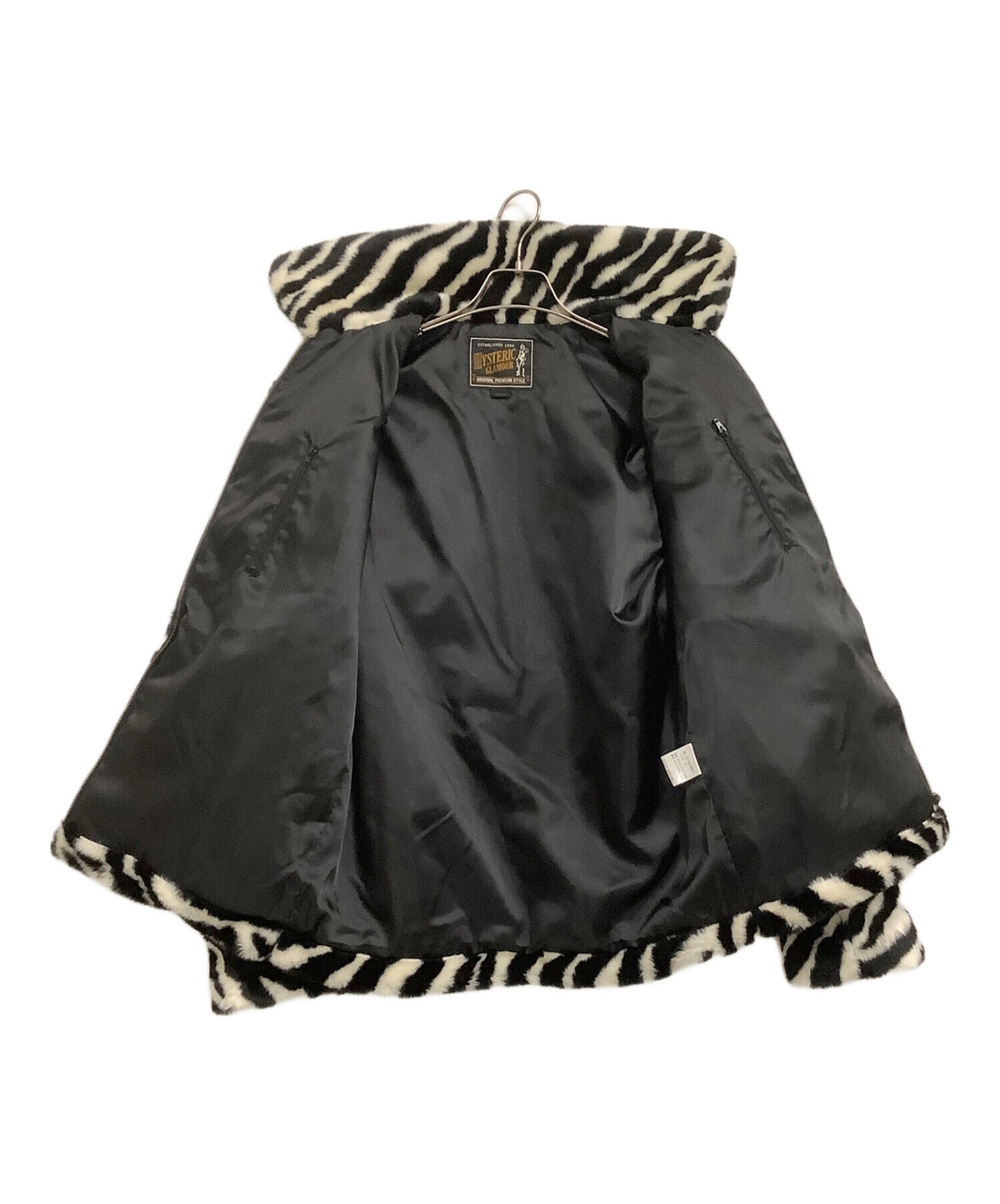 [Pre-owned] Hysteric Glamour Faux Fur Jacket Zebra Pattern 02183AB01