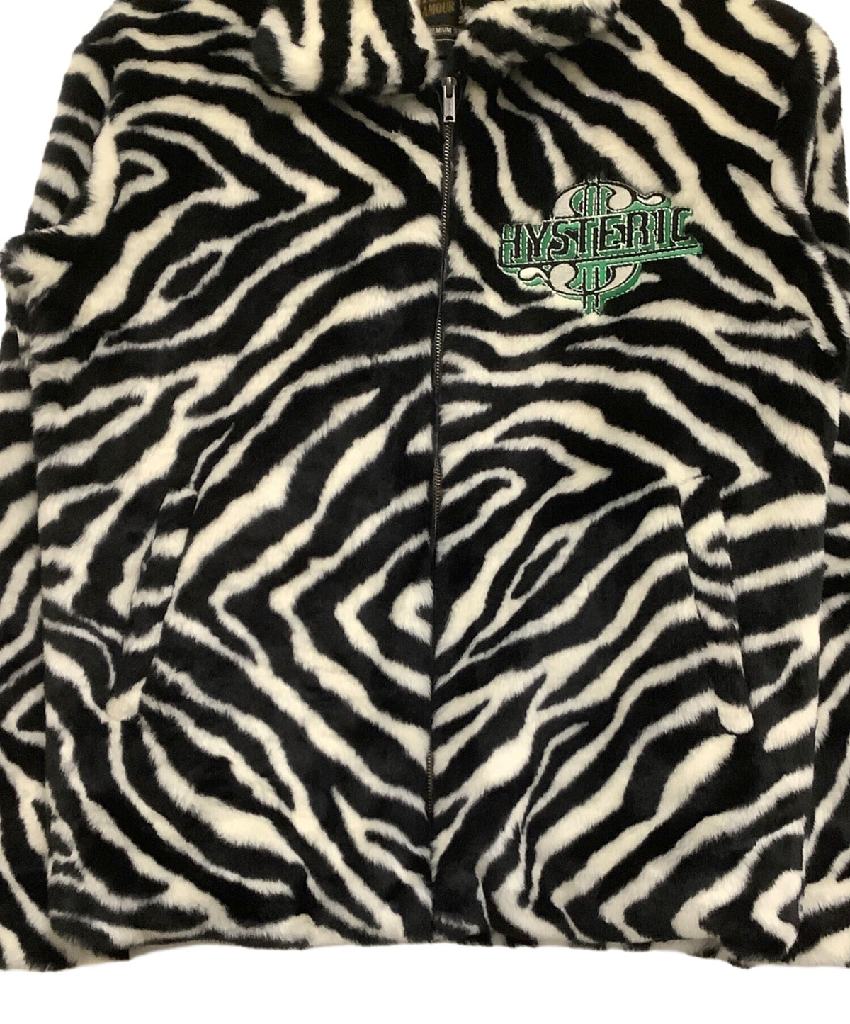 [Pre-owned] Hysteric Glamour Faux Fur Jacket Zebra Pattern 02183AB01