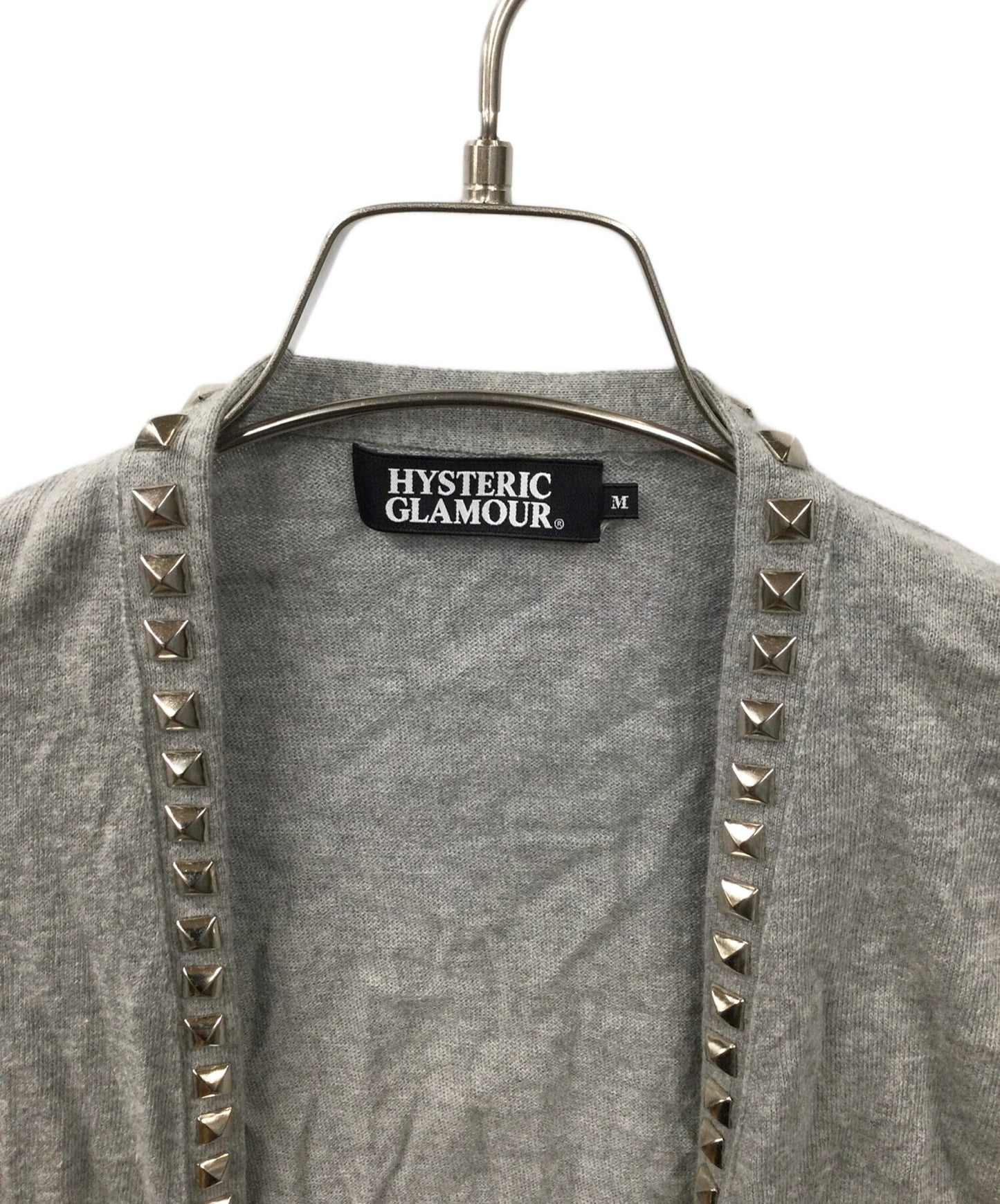 [Pre-owned] Hysteric Glamour Studded cardigan, gray 0201ND04