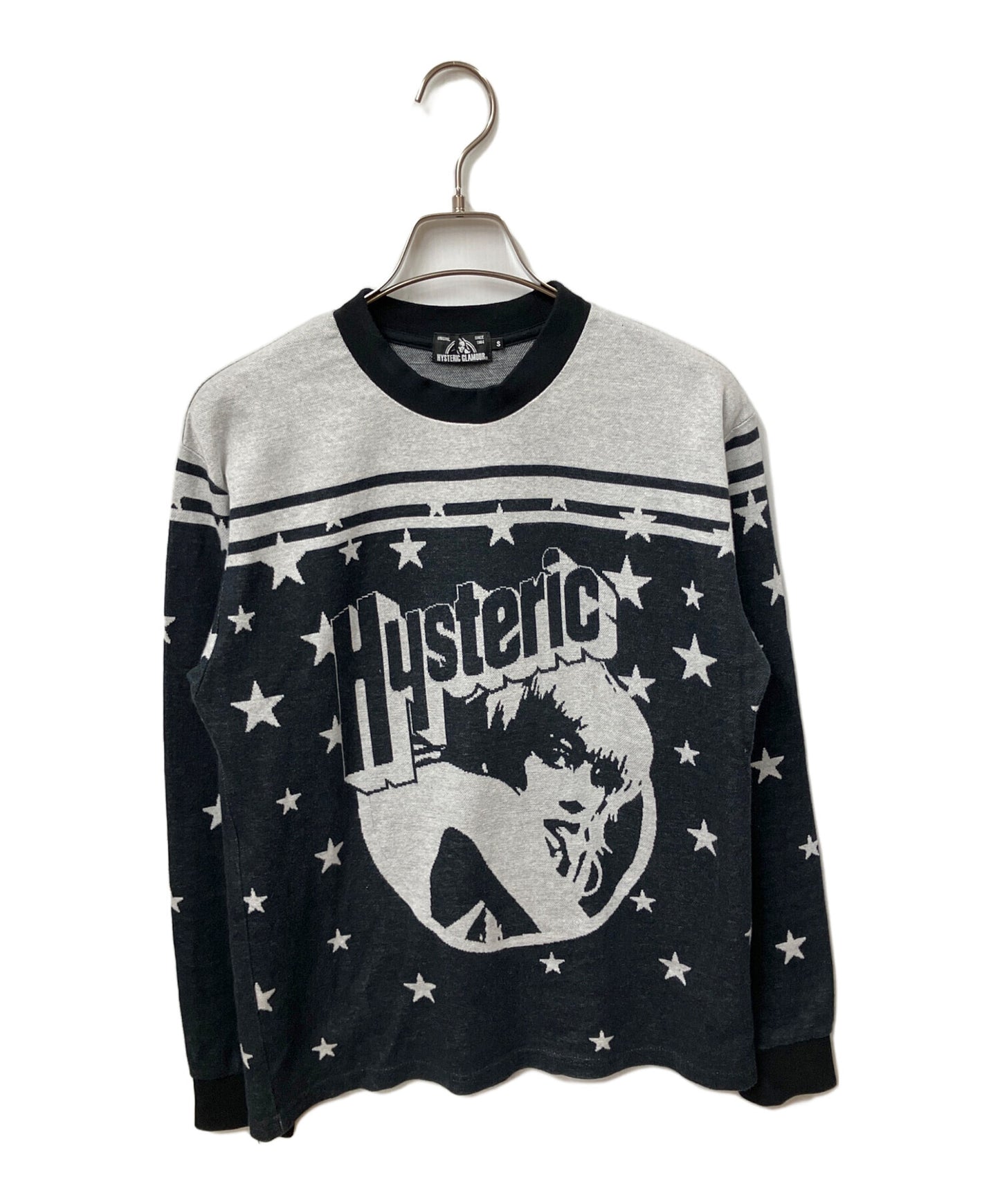 [Pre-owned] Hysteric Glamour SCATTERED STARS jacquard ribbed T-shirt 02173CL01