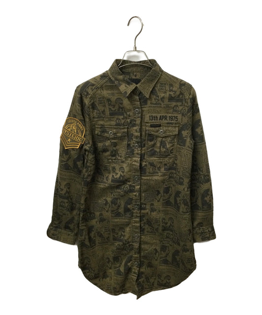 [Pre-owned] Hysteric Glamour Long sleeve military SH with patch 0124A003
