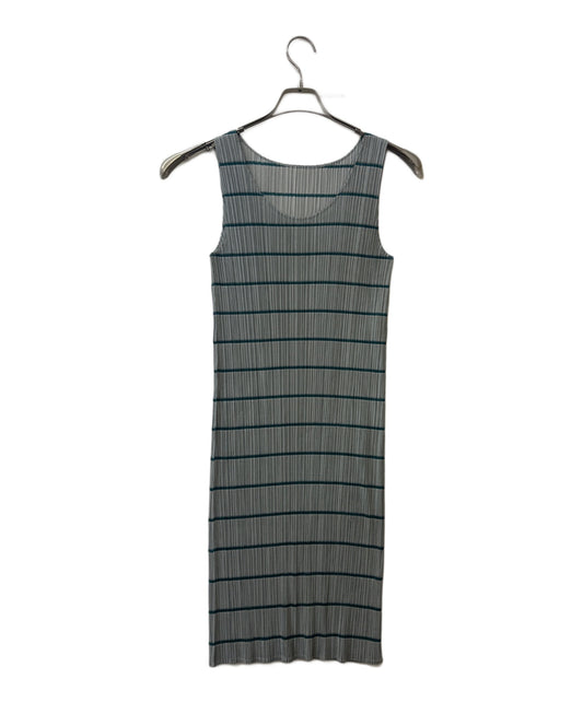 [Pre-owned] PLEATS PLEASE ISSEY MIYAKE Striped Sleeveless Pleated Dress PP31-JH774