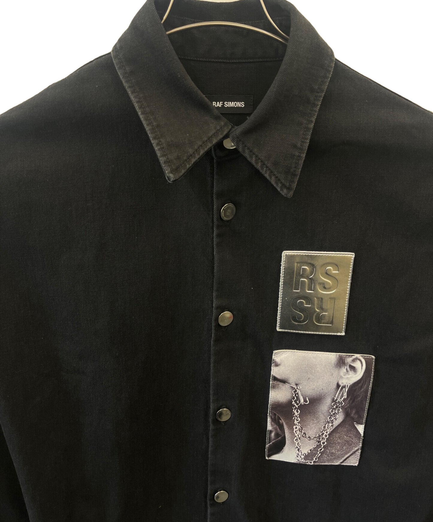 [Pre-owned] RAF SIMONS BIG FIT DENIM SHIRT with TWO PATCHES 191-248