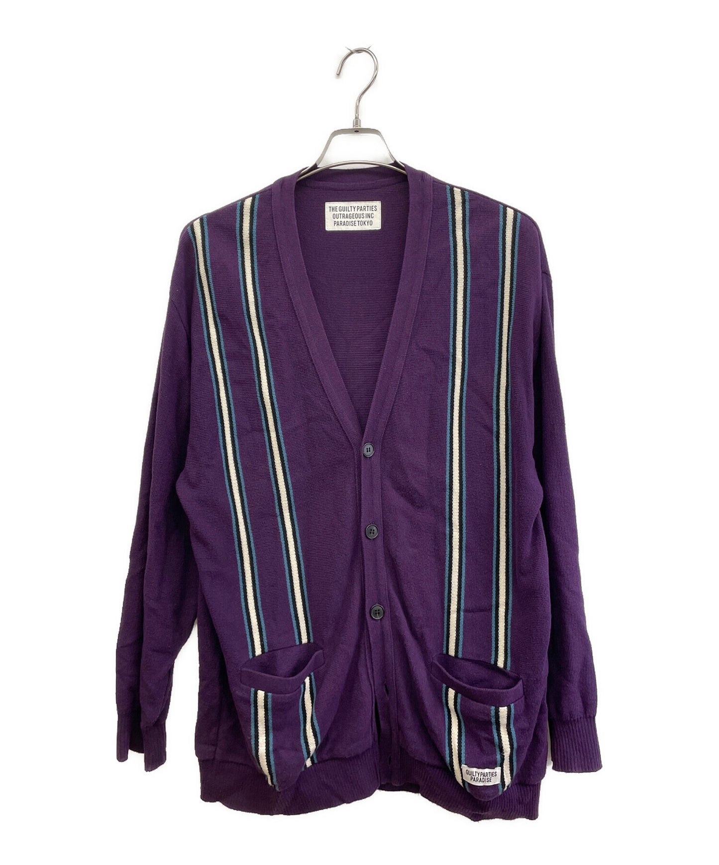 [Pre-owned] WACKO MARIA STRIPED JACQUARD KNIT CARDIGAN