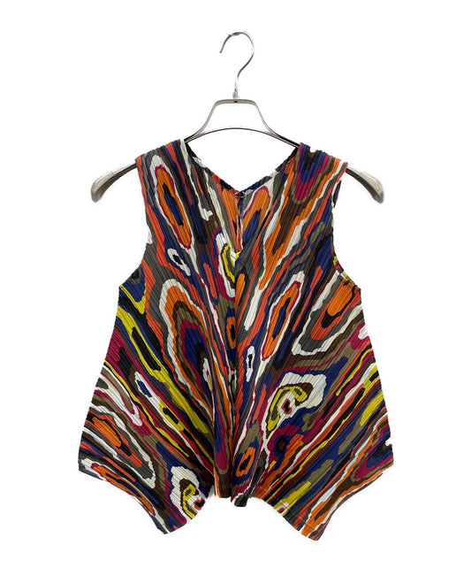 [Pre-owned] PLEATS PLEASE WOODEN PATTERN BOUNCE SHIRT TOP PP91-JK721