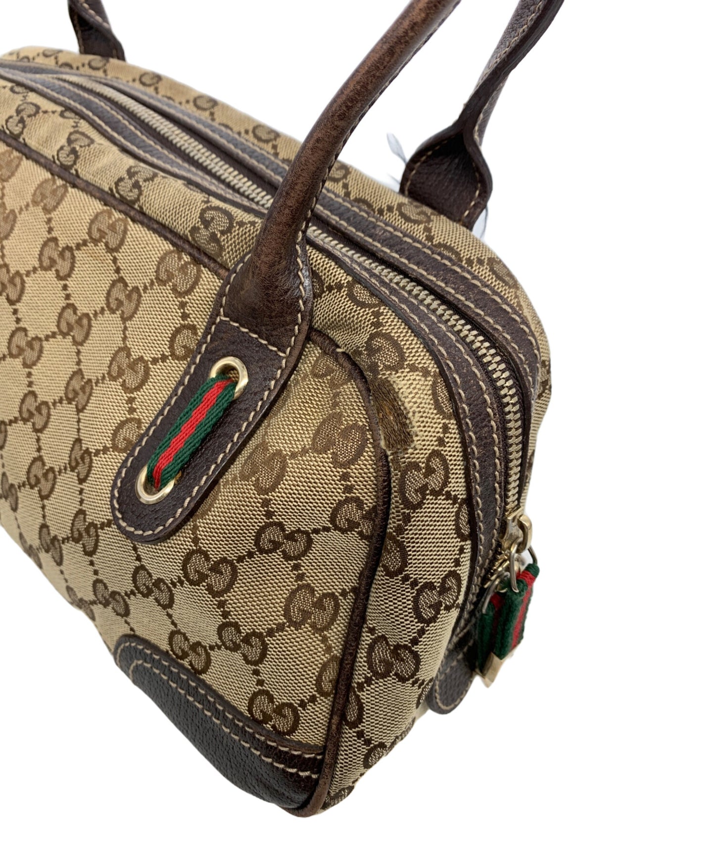 [Pre-owned] GUCCI Chery Line Printhie GG Canvas Bag 161720