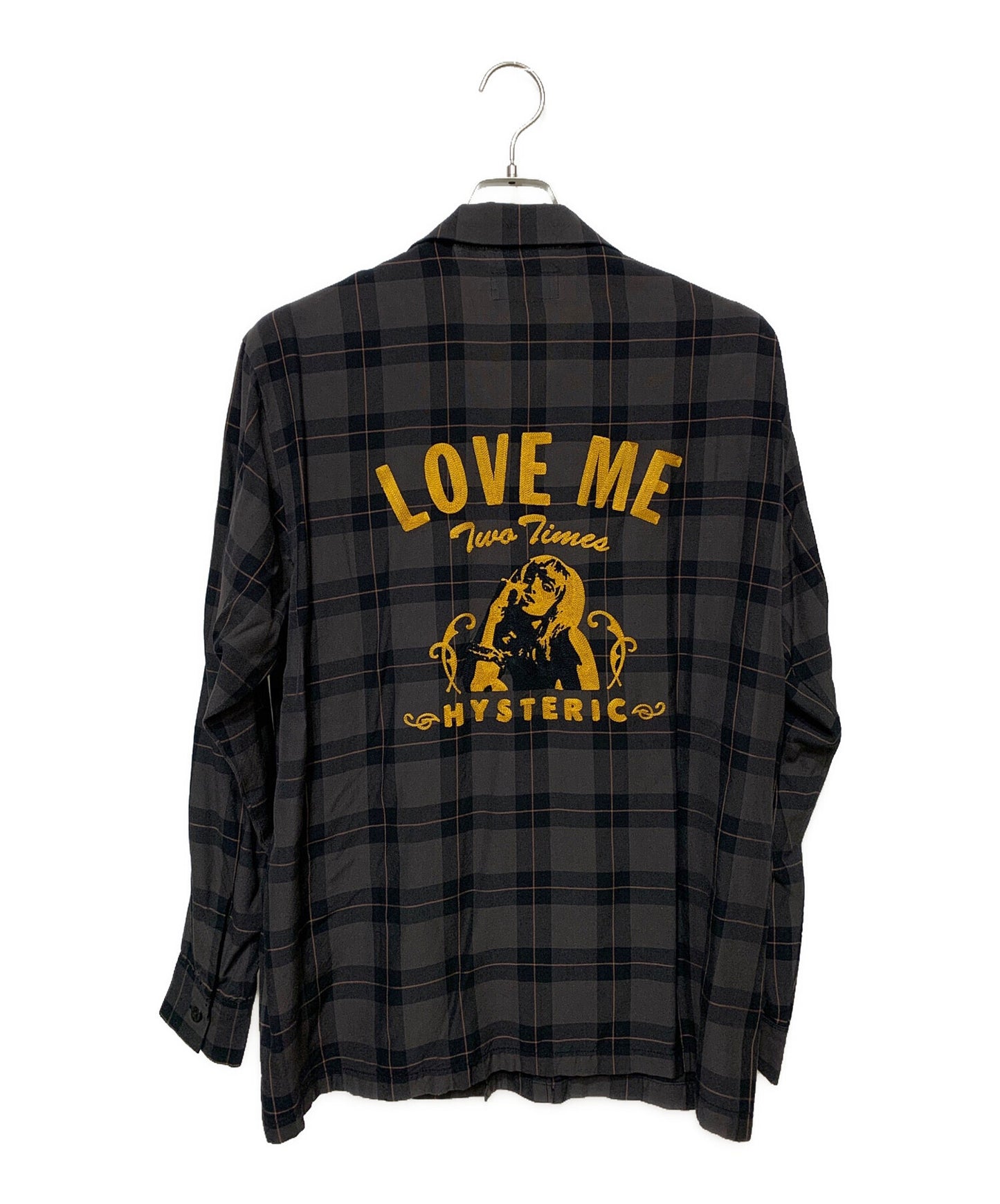 [Pre-owned] Hysteric Glamour LOVE ME TWO TIMES embroidered open collar shirt 02233AH03