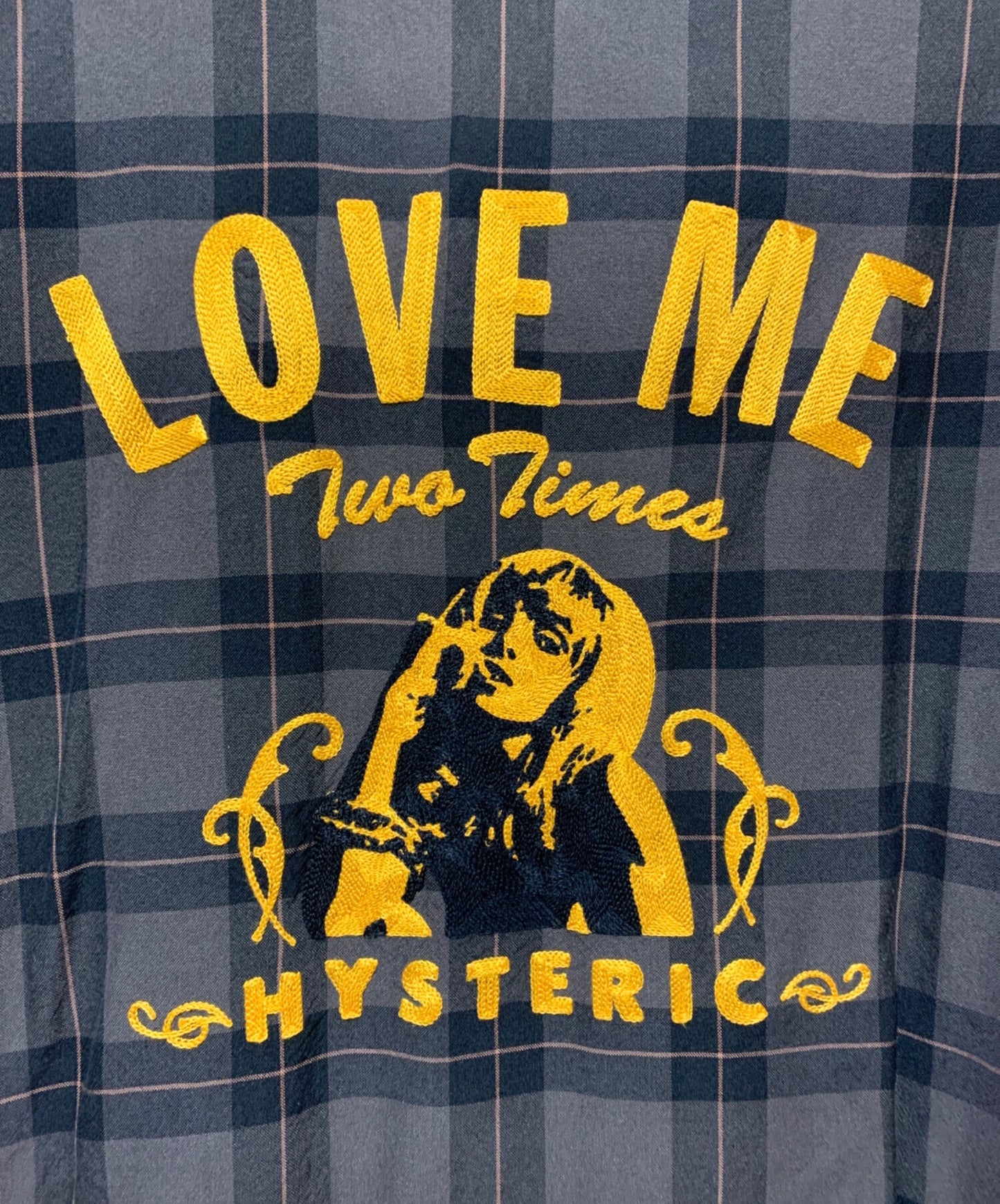 [Pre-owned] Hysteric Glamour LOVE ME TWO TIMES embroidered open collar shirt 02233AH03