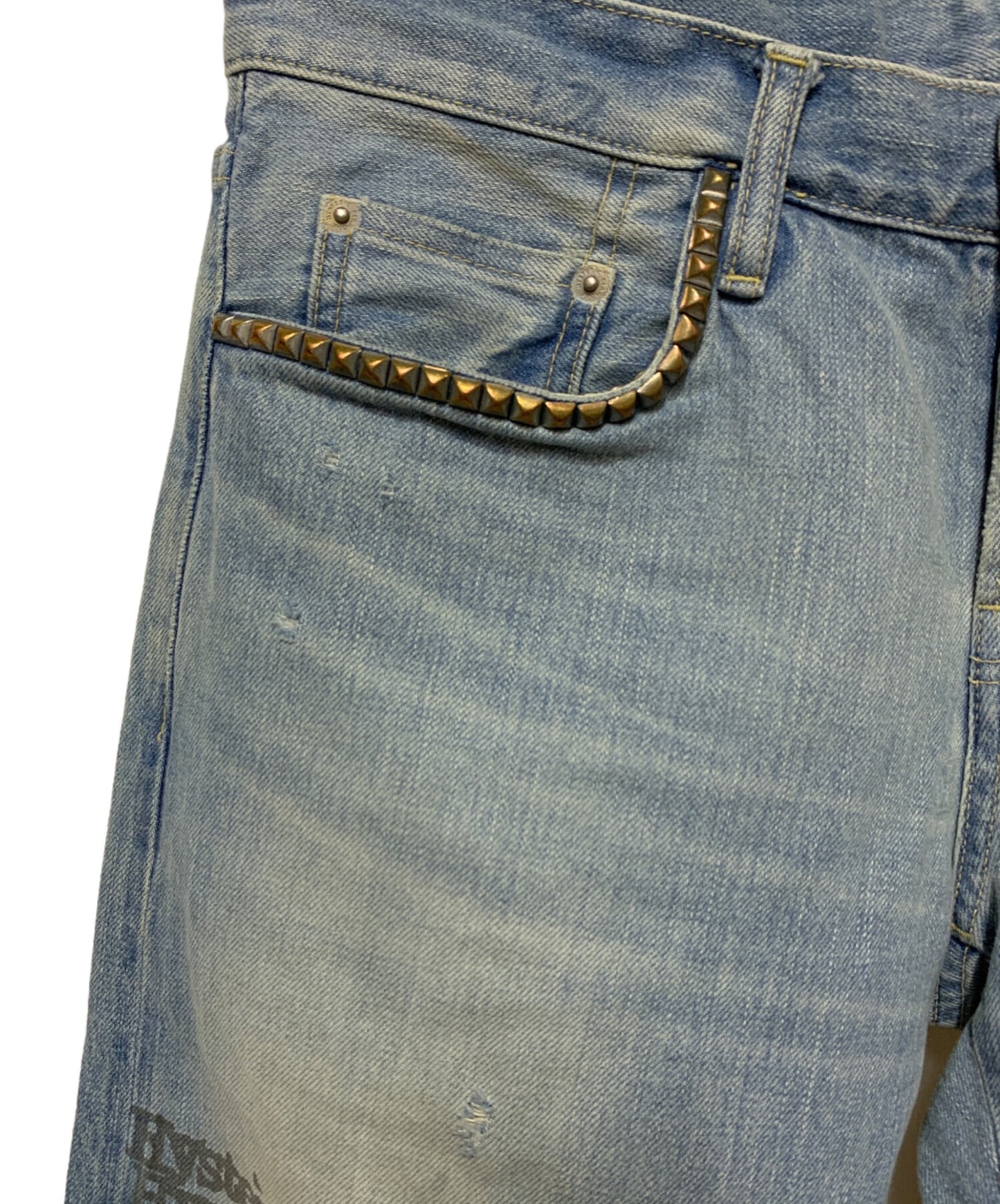 [Pre-owned] Hysteric Glamour Damaged denim pants 02233AP07
