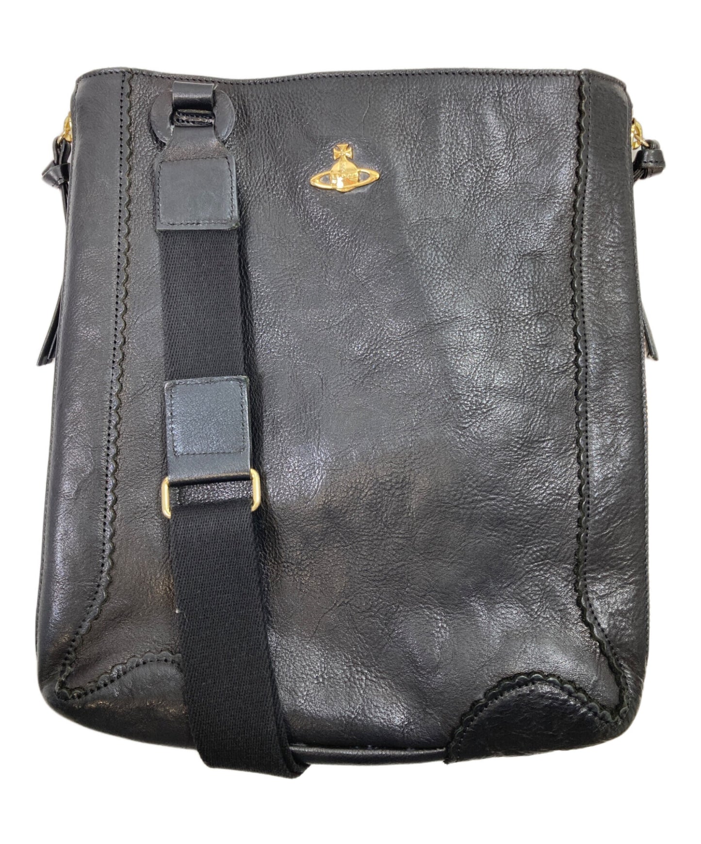 [Pre-owned] Vivienne Westwood elite Side zip leather shoulder bag