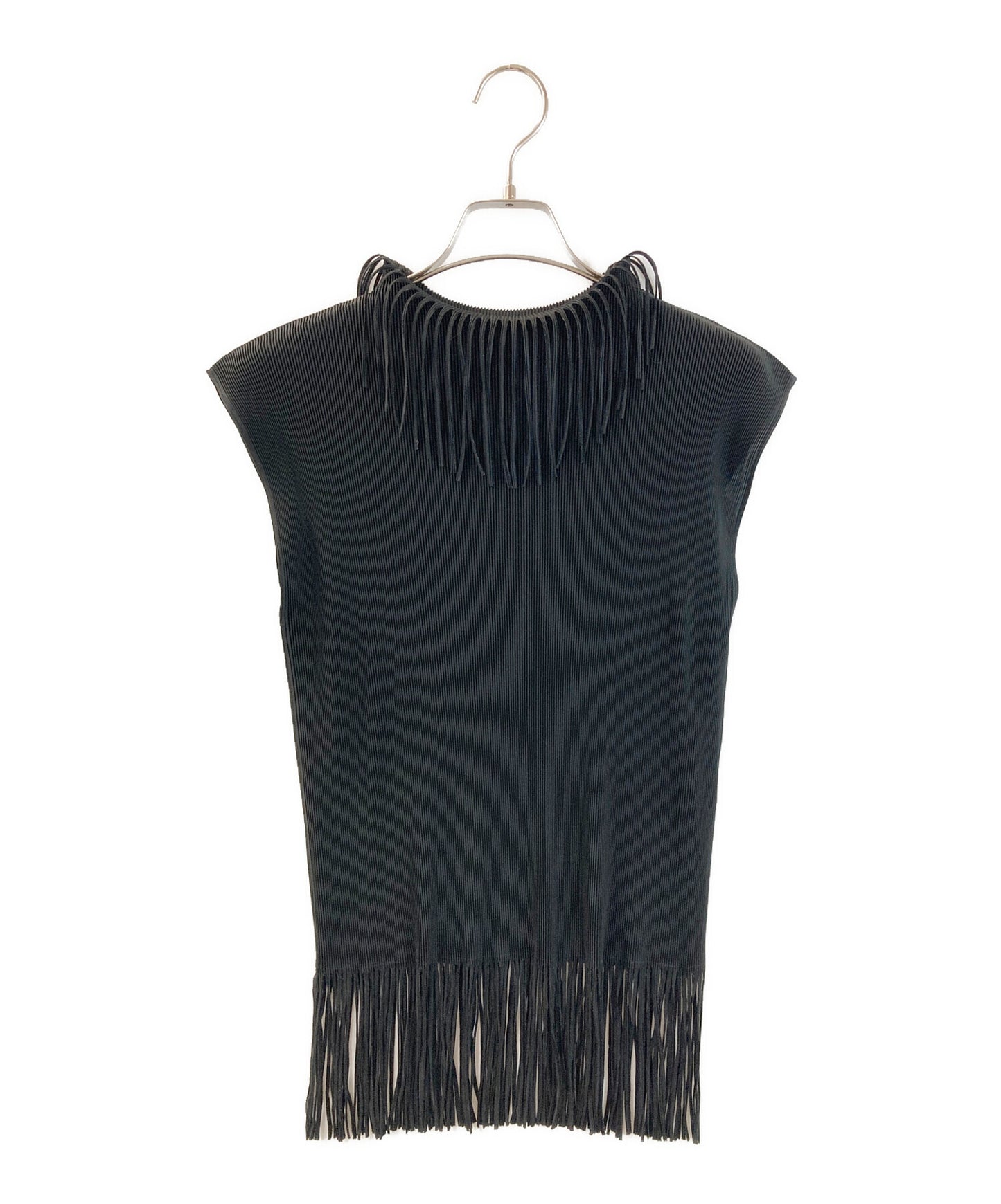 [Pre-owned] PLEATS PLEASE Bolt Neck Fringe French Sleeve Cut and Sewn