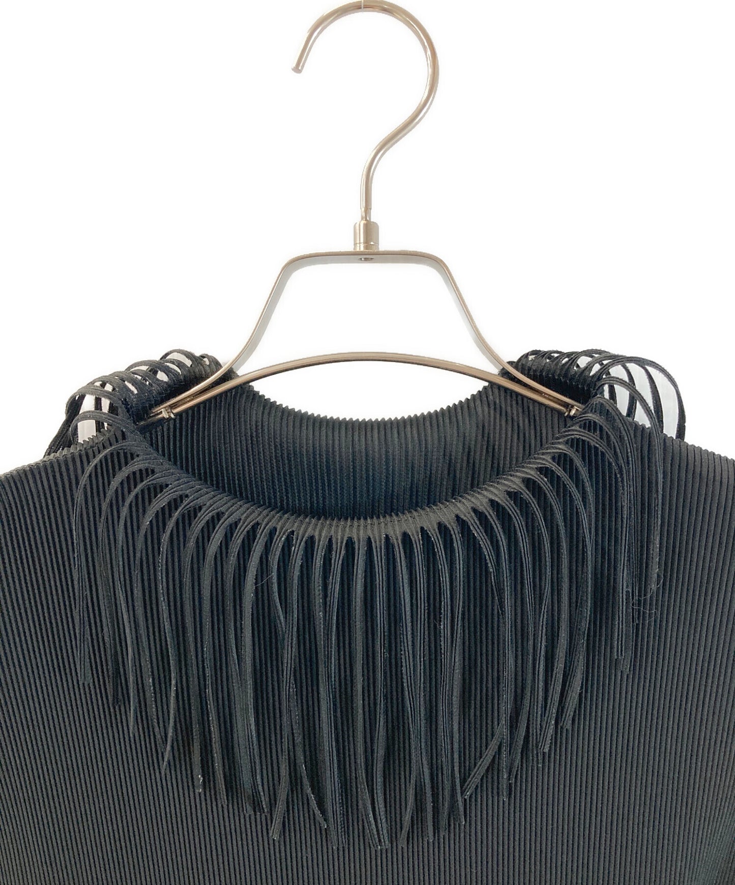 [Pre-owned] PLEATS PLEASE Bolt Neck Fringe French Sleeve Cut and Sewn
