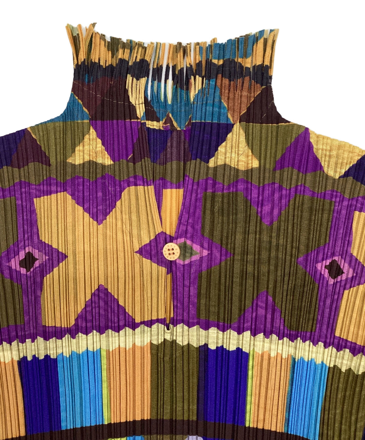 [Pre-owned] PLEATS PLEASE Fringed T-Shirt / All-Over Print T-Shirt PP93-JK555