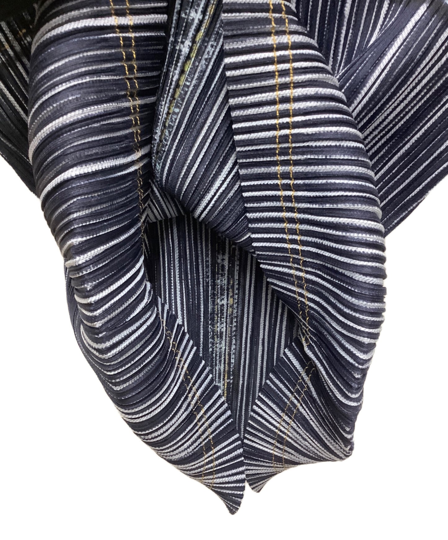 [Pre-owned] PLEATS PLEASE ISSEY MIYAKE ■Denim transfer pleated blouse PP01-JK592