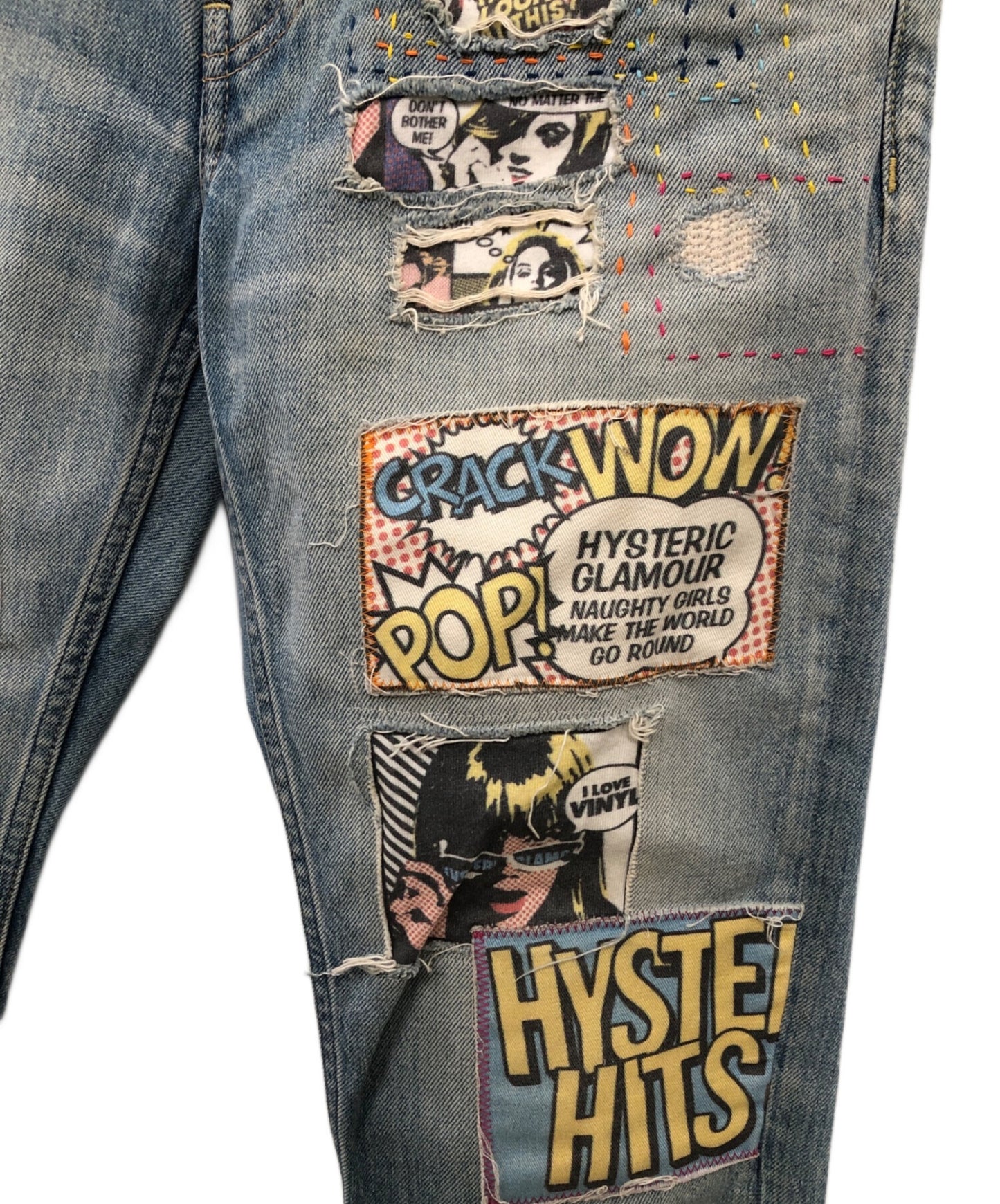 [Pre-owned] Hysteric Glamour COLLAGE PATCH REMAKE TAPERED DENIM PANTS 02201AP11