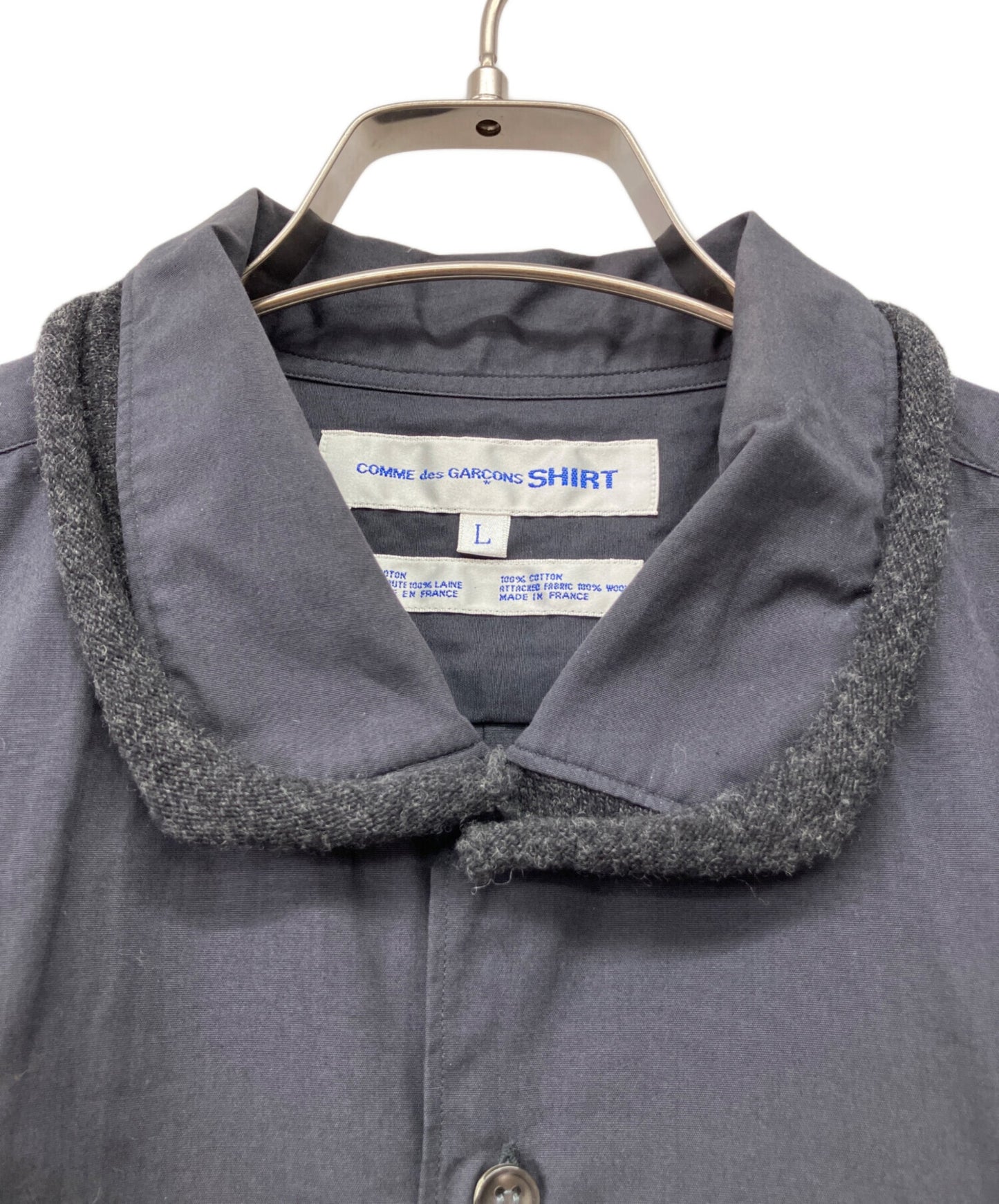[Pre-owned] COMME des GARCONS 80-90's Decorated Collar Wide Shirt D-TK9210 Made in France