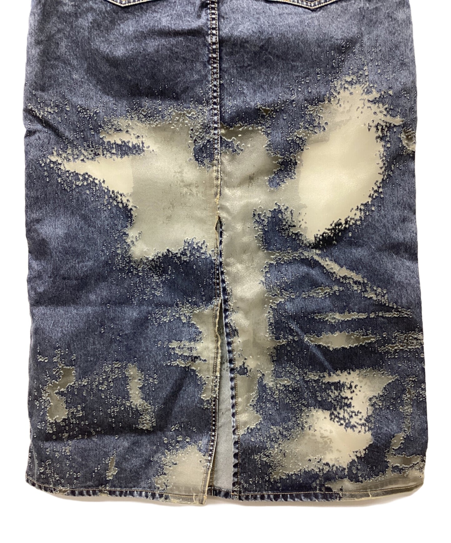 [Pre-owned] EVISU Seagull Embroidered Fashion Fit Burnout Denim Skirt 2EAHTW4KL4024FFDN