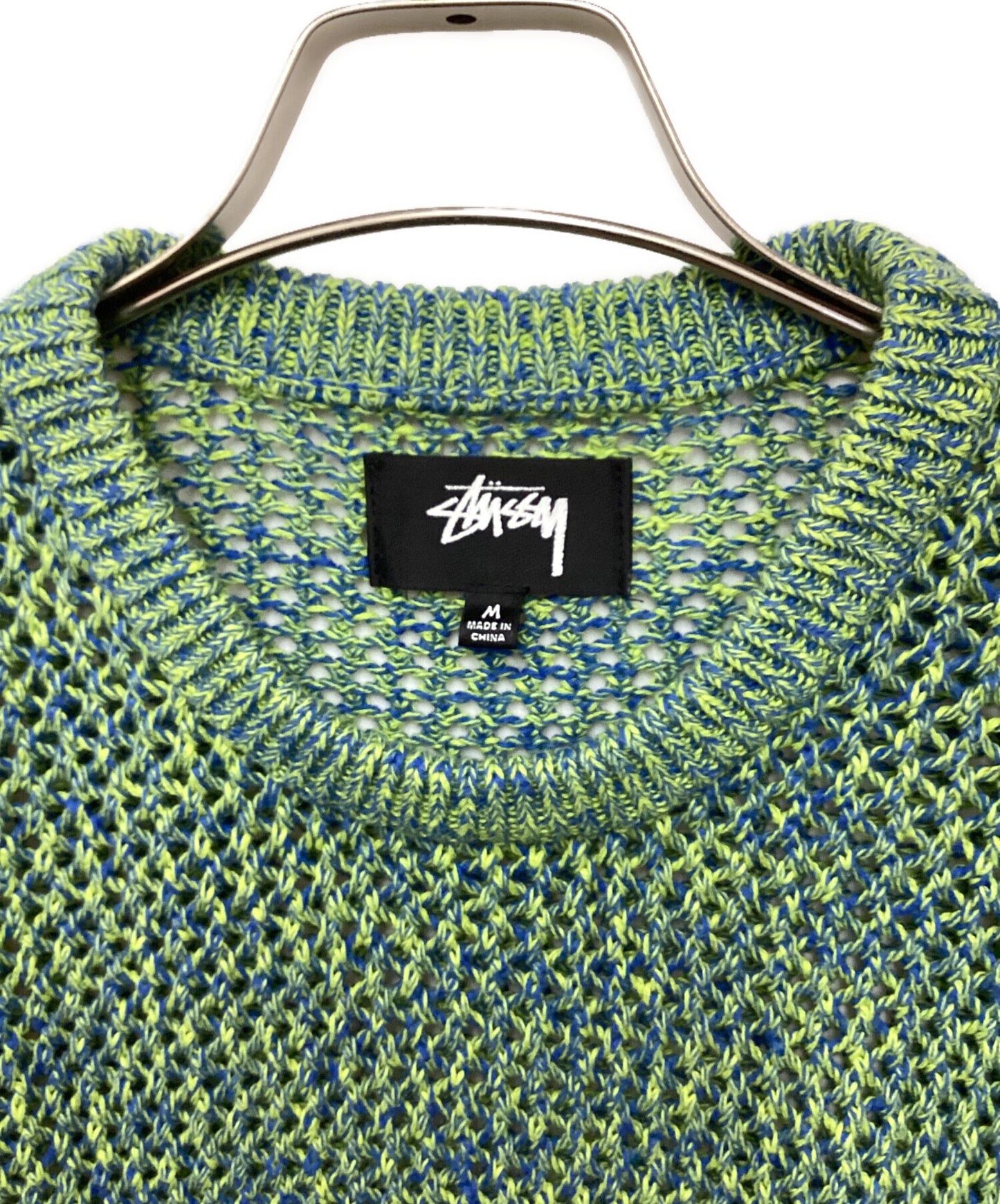 [Pre-owned] stussy 2 Tone Loose Gauge Crew Neck Sweater