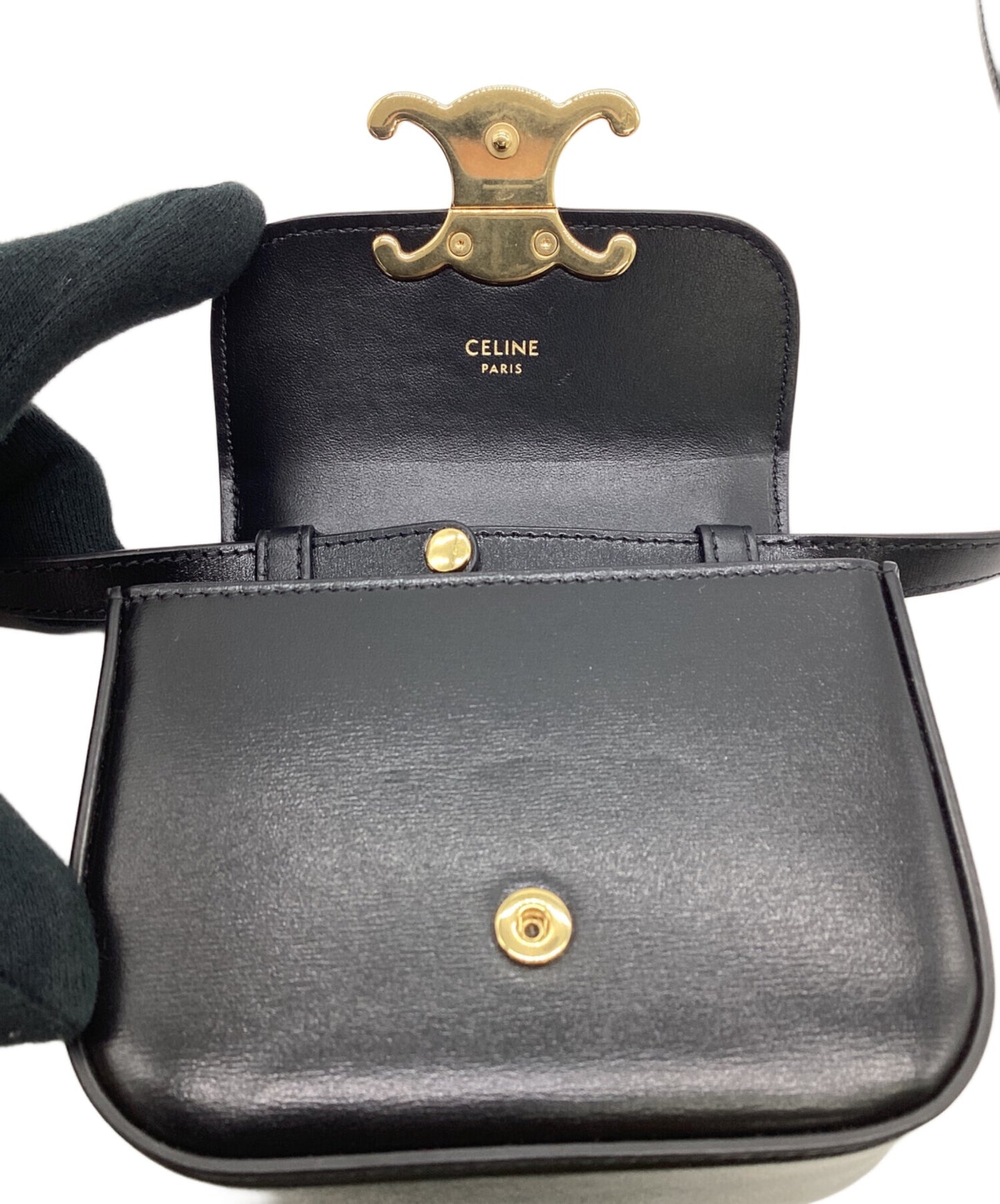 [Pre-owned] CELINE Mini Claude/Shinny Calfskin 10I513DPV.38NO
