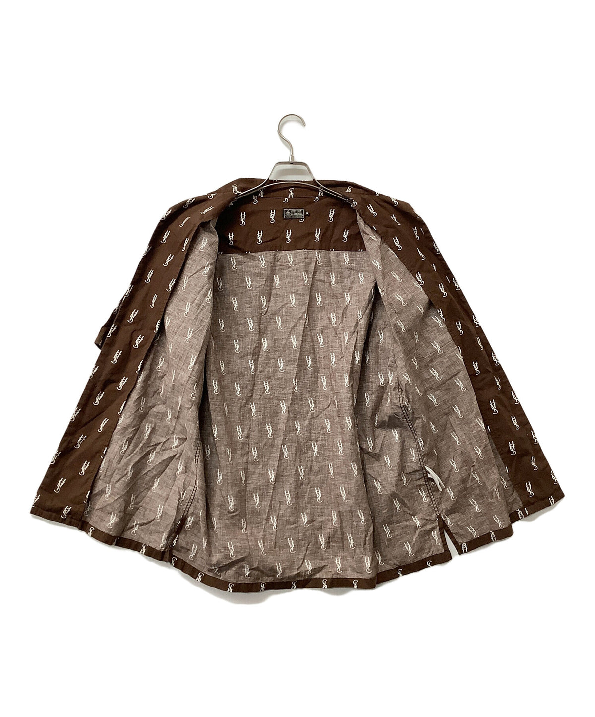 [Pre-owned] Hysteric Glamour Short-sleeved shirt, monogram pattern, open collar shirt 02201AH09