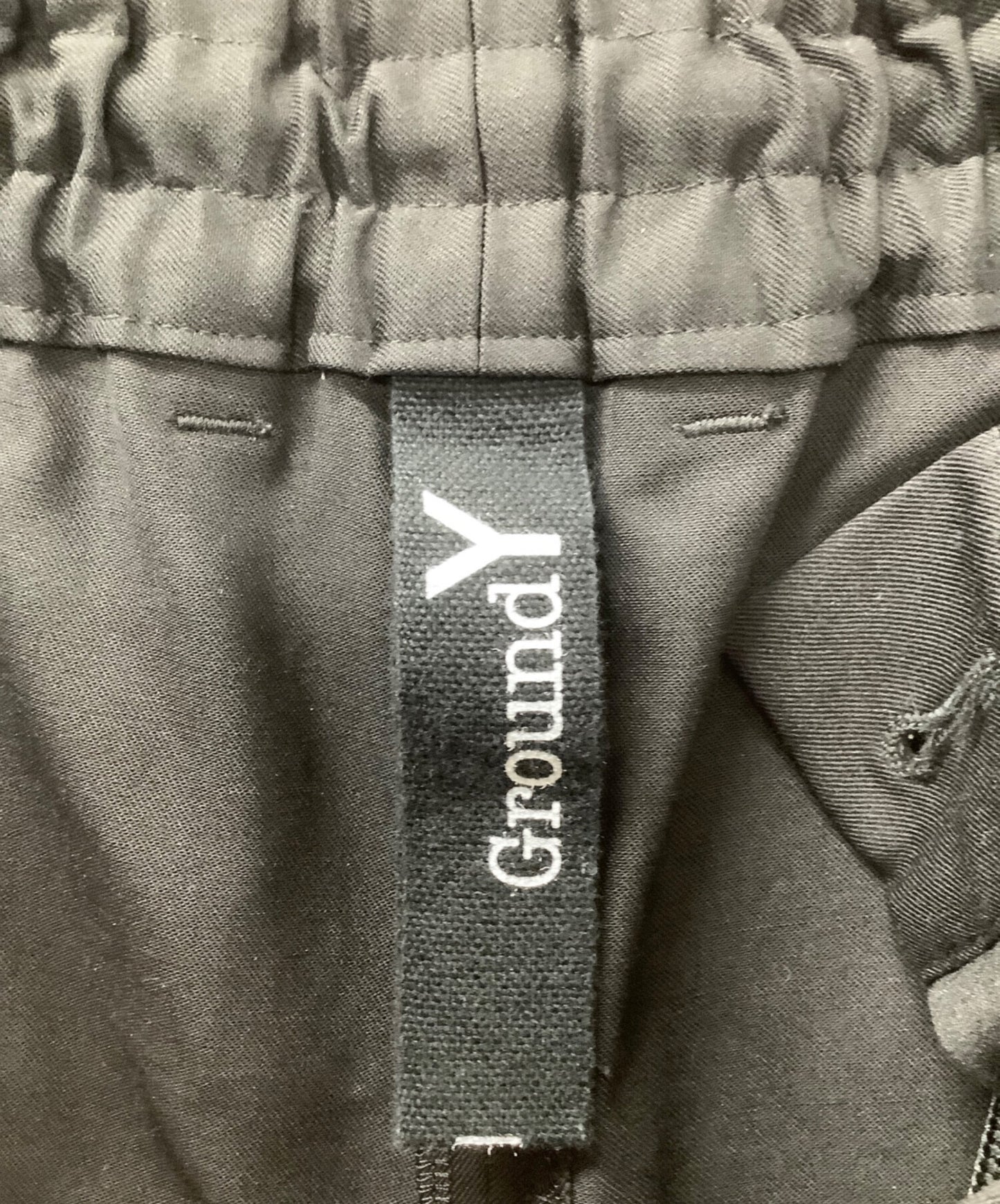 [Pre-owned] GROUND Y WOOL/POLYESTER GABARDINE WRAP PANTS GD-P01-100