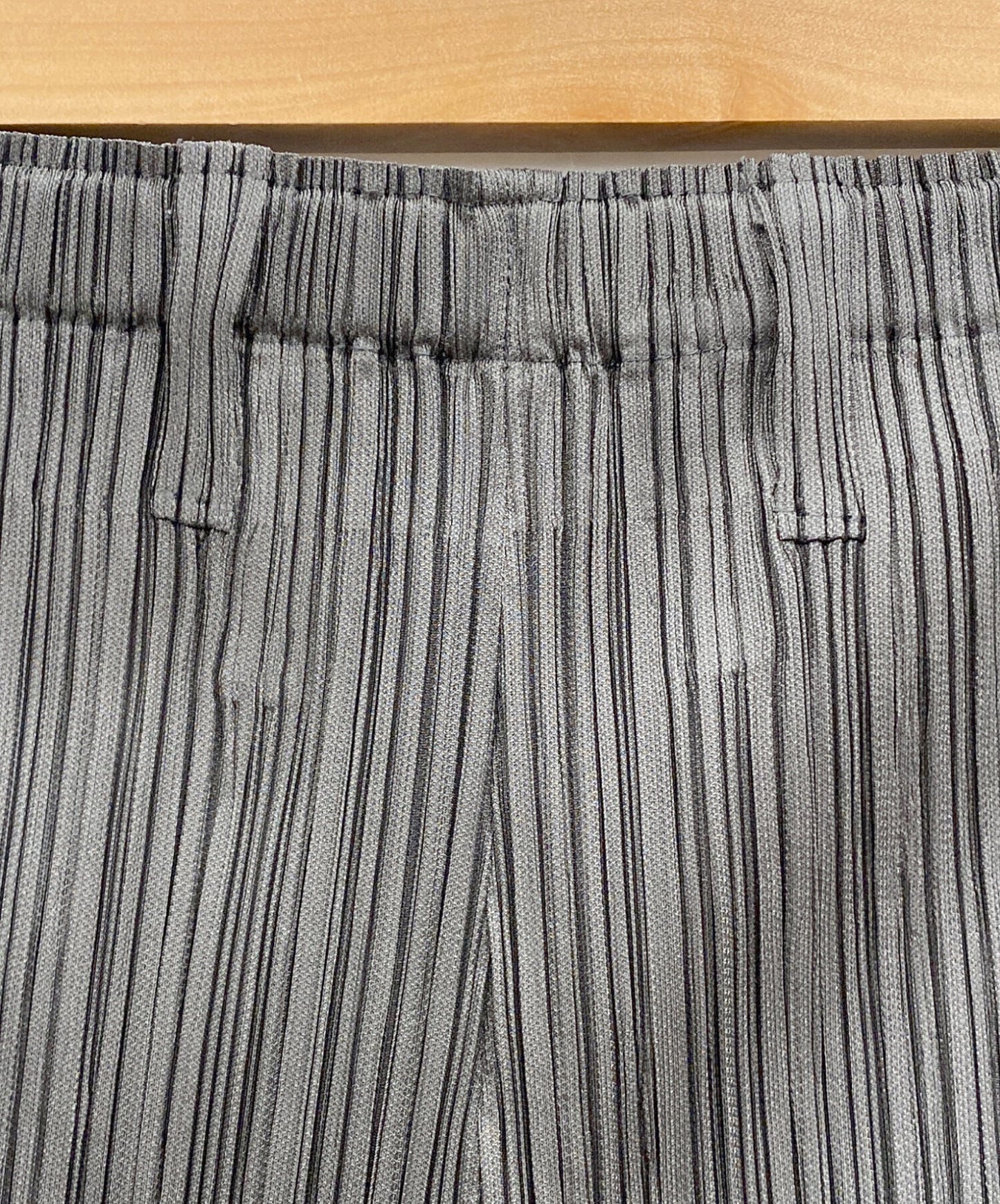 [Pre-owned] PLEATS PLEASE Pull-tab hem design processed pleated pants women's gray PP83-JF723 PP83-JF723