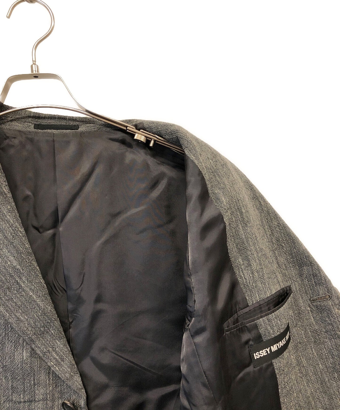 [Pre-owned] ISSEY MIYAKE MEN Tailored Jacket Linen-blend Gray ME51FD178