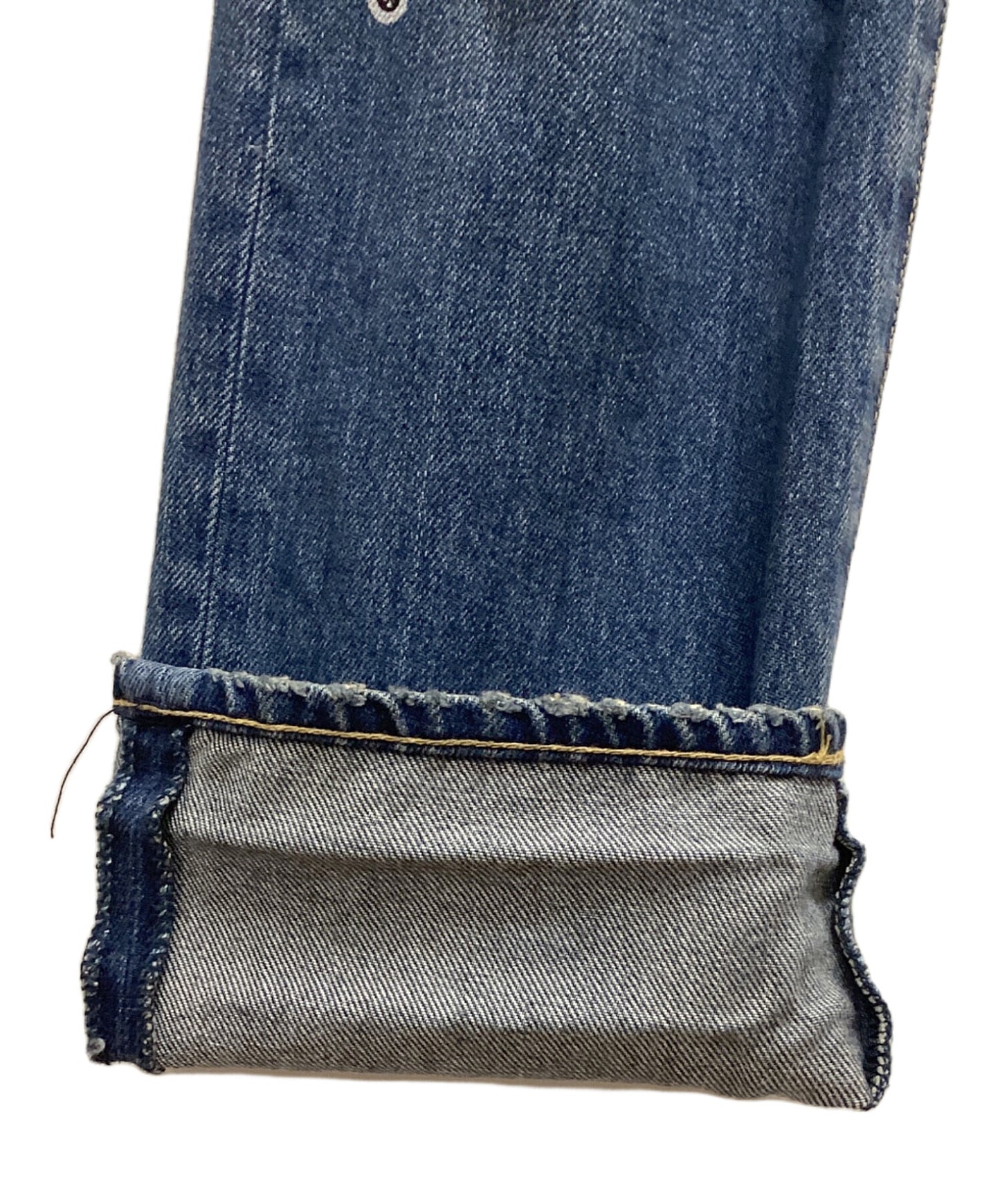 [Pre-owned] Hysteric Glamour Sticker Print Damaged Denim Pants 02211AP15