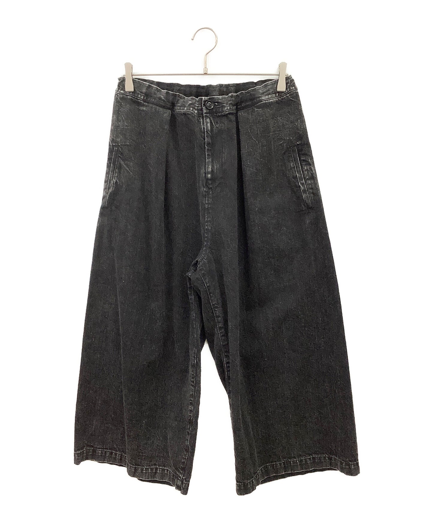[Pre-owned] Y's 8OZ BLEACHED DENIM FRONT TUCKED WIDE PANTS YP-P13-007