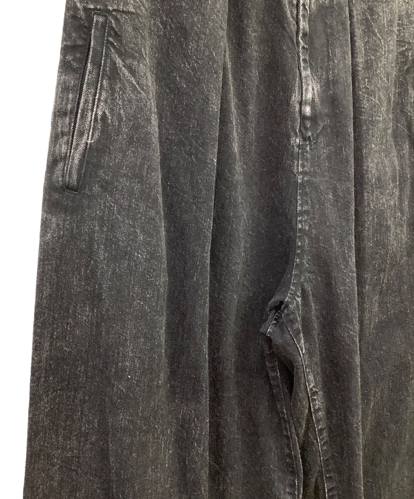 [Pre-owned] Y's 8OZ BLEACHED DENIM FRONT TUCKED WIDE PANTS YP-P13-007