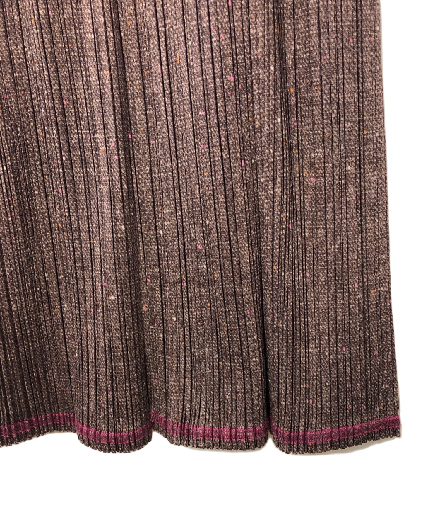 [Pre-owned] PLEATS PLEASE Pleated long skirt with nep tweed transfer pattern PP12-JG267