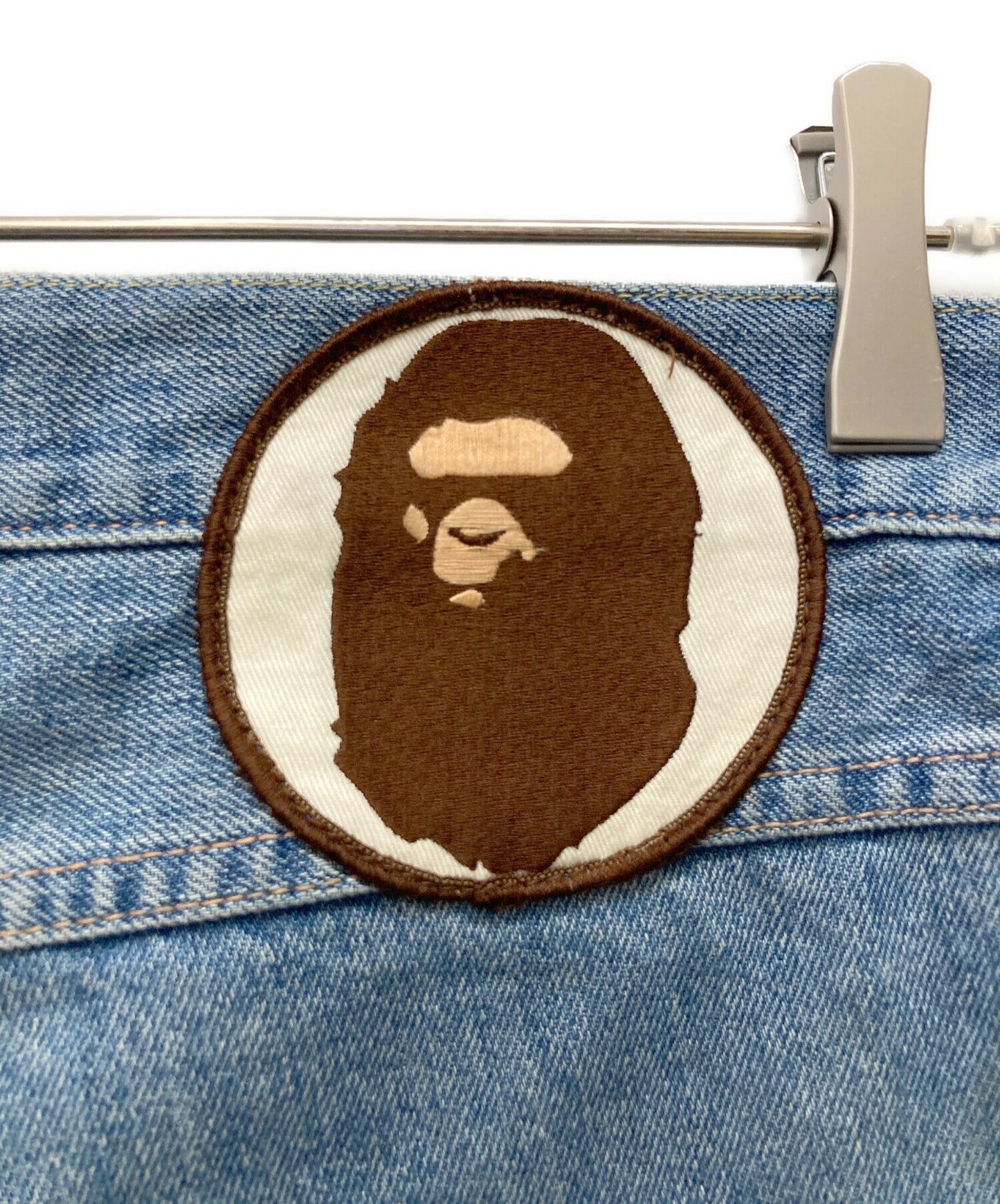 [Pre-owned] A BATHING APE Embroidered Denim 001DPJ801003M