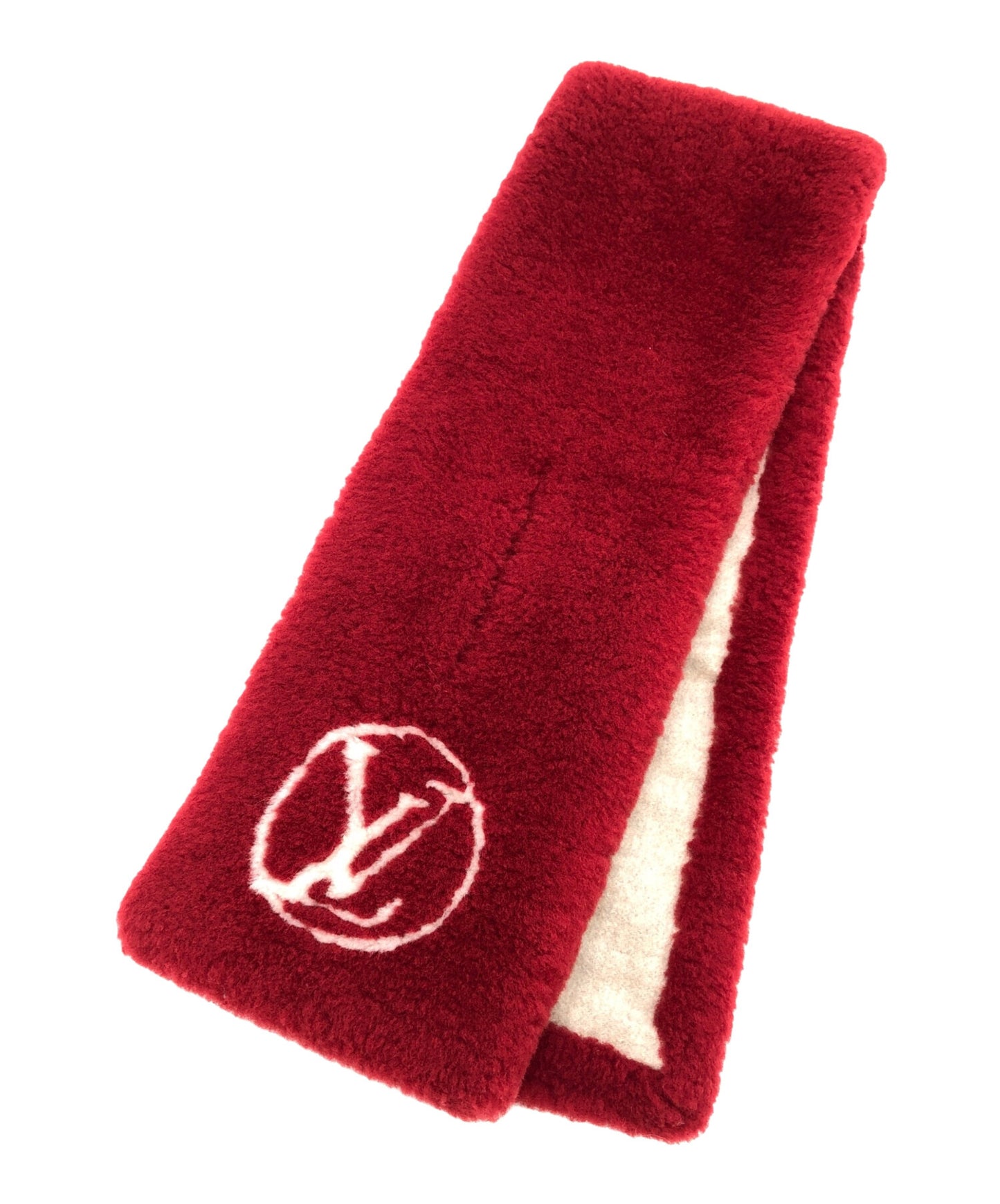 [Pre-owned] LOUIS VUITTON Echalp Shearling Darling M70435 Mouton 100% Cashmere Red and Brown M70435