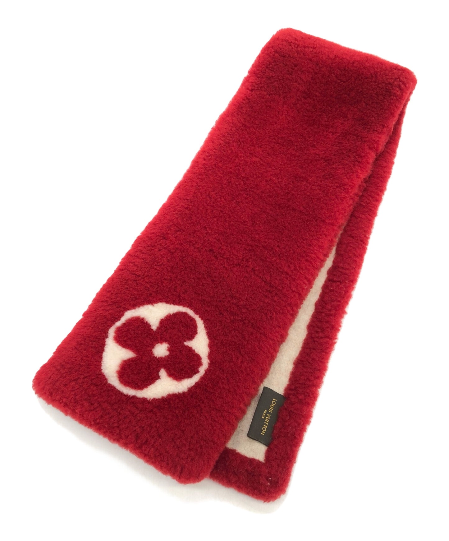 [Pre-owned] LOUIS VUITTON Echalp Shearling Darling M70435 Mouton 100% Cashmere Red and Brown M70435