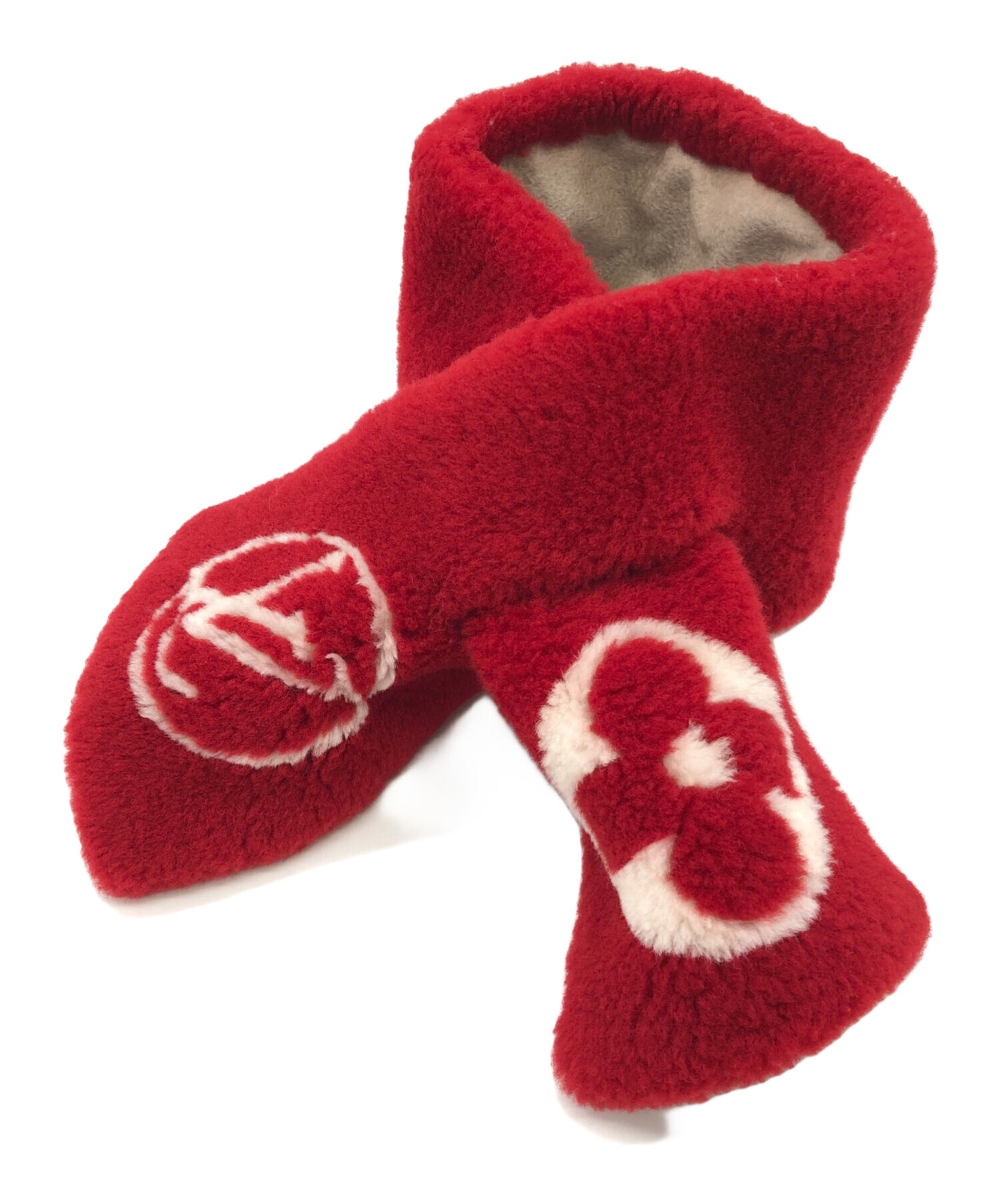 [Pre-owned] LOUIS VUITTON Echalp Shearling Darling M70435 Mouton 100% Cashmere Red and Brown M70435