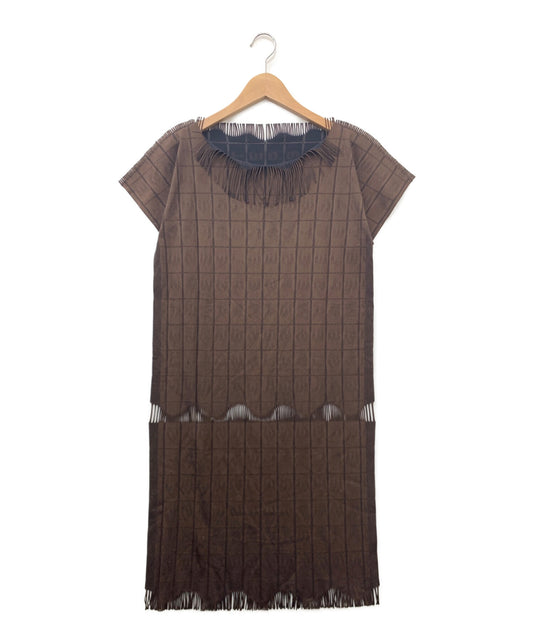 [Pre-owned] PLEATS PLEASE Apoc Fringe Cut and Sew Dress PP72-LK942