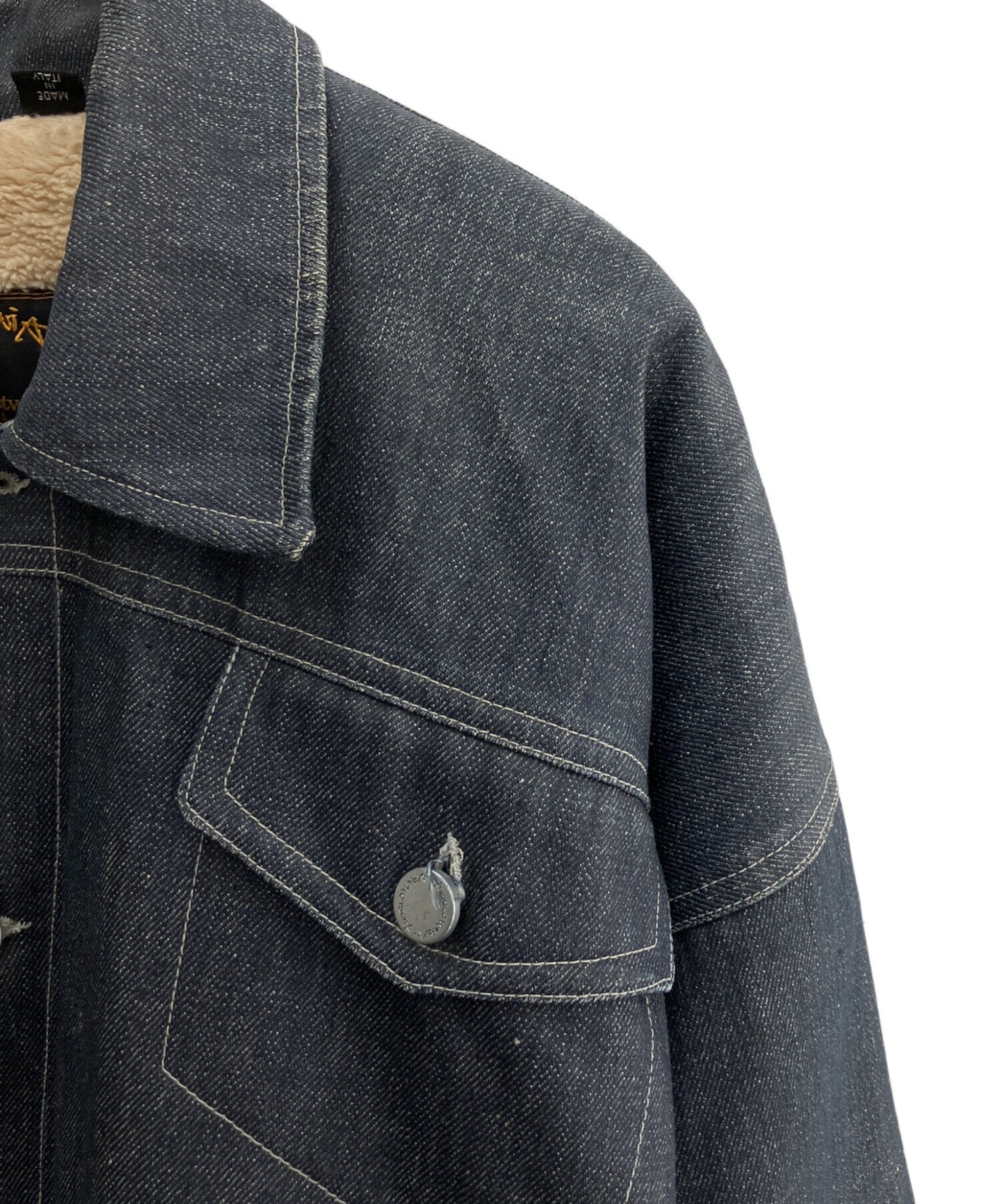 [Pre-owned] Vivienne Westwood Denim Jacket with Fleece Lining 358-49015